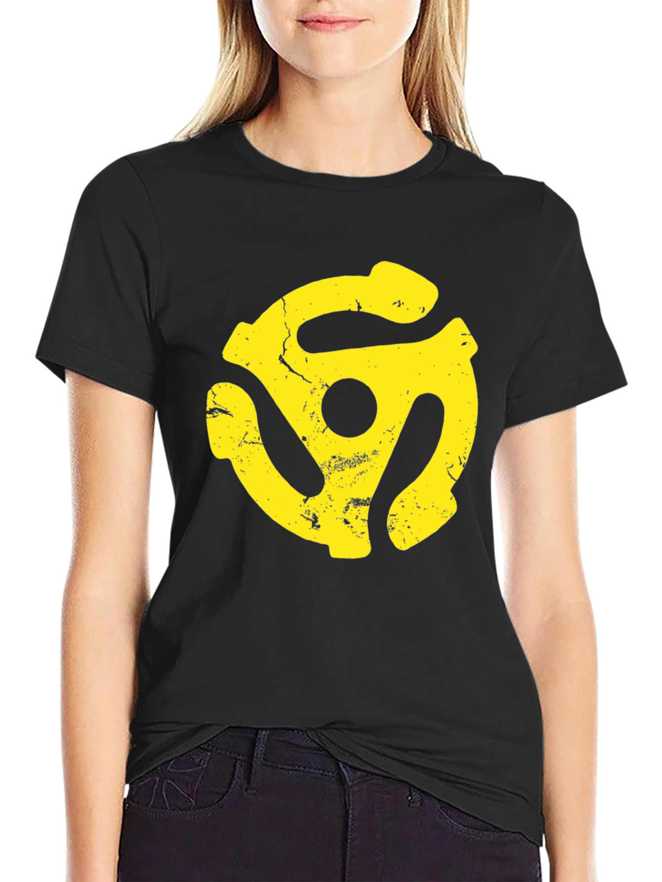 Retro Yellow Record Adapter Graphic Tee