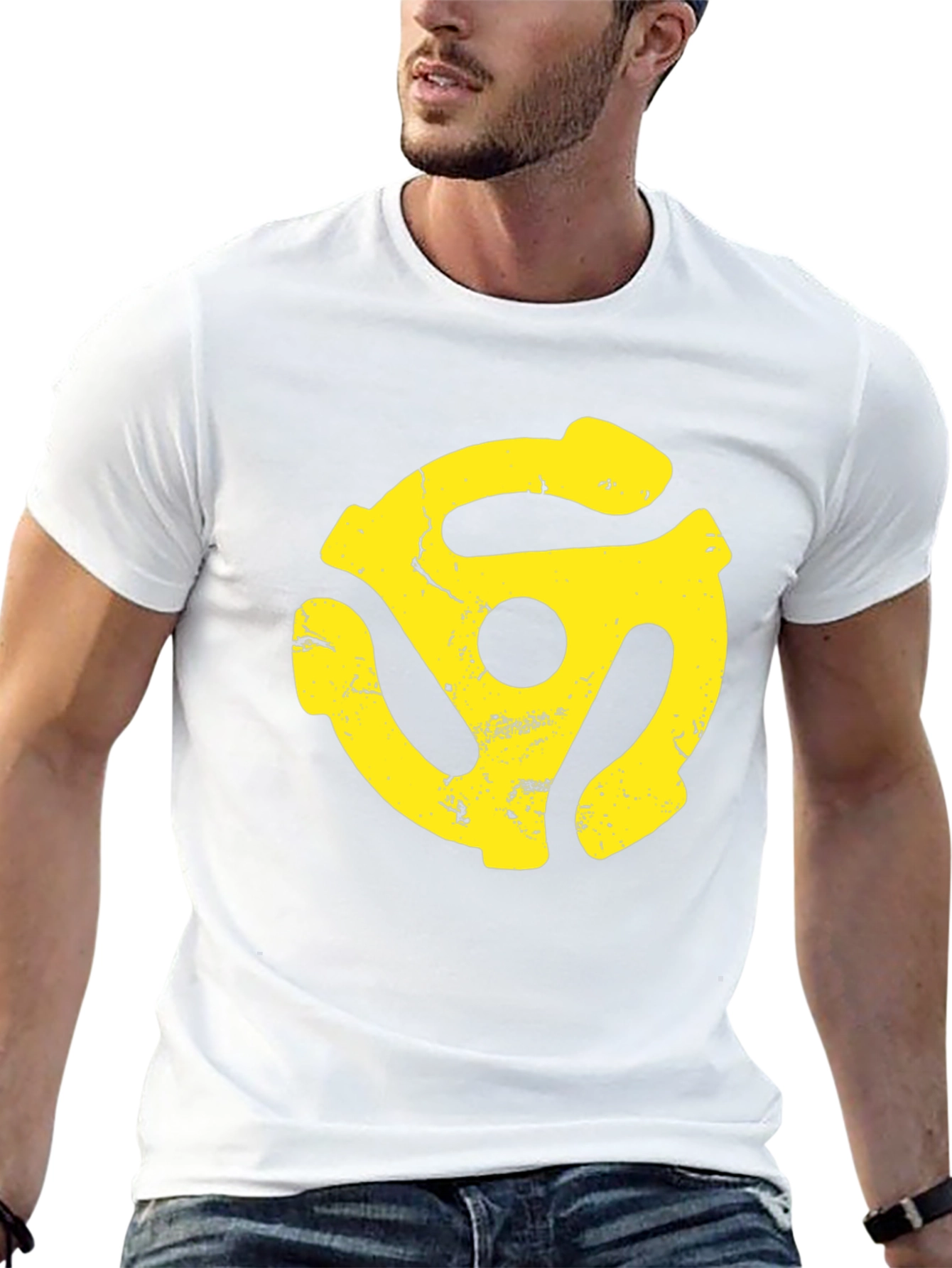 Retro Yellow Record Adapter Graphic Tee