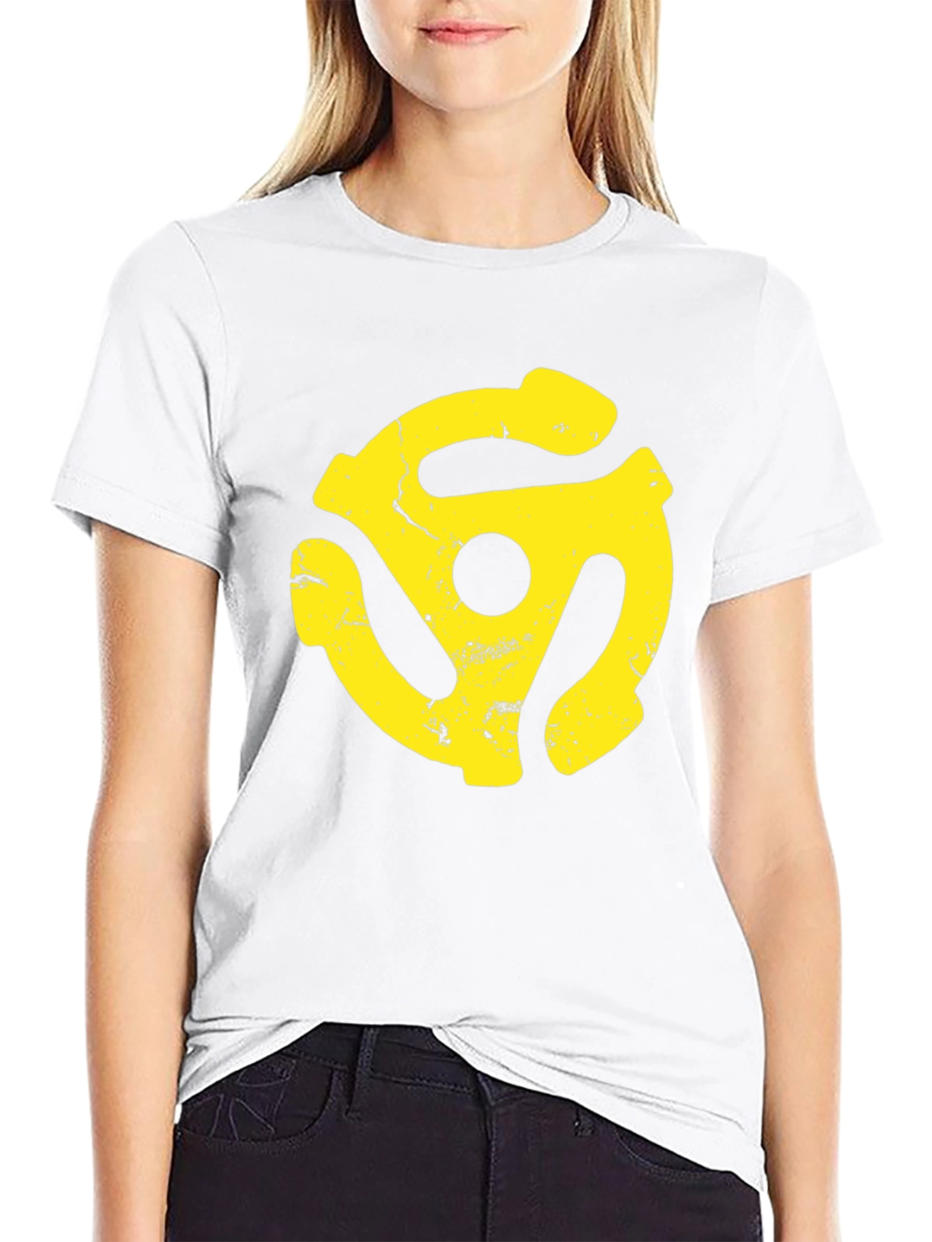 Retro Yellow Record Adapter Graphic Tee