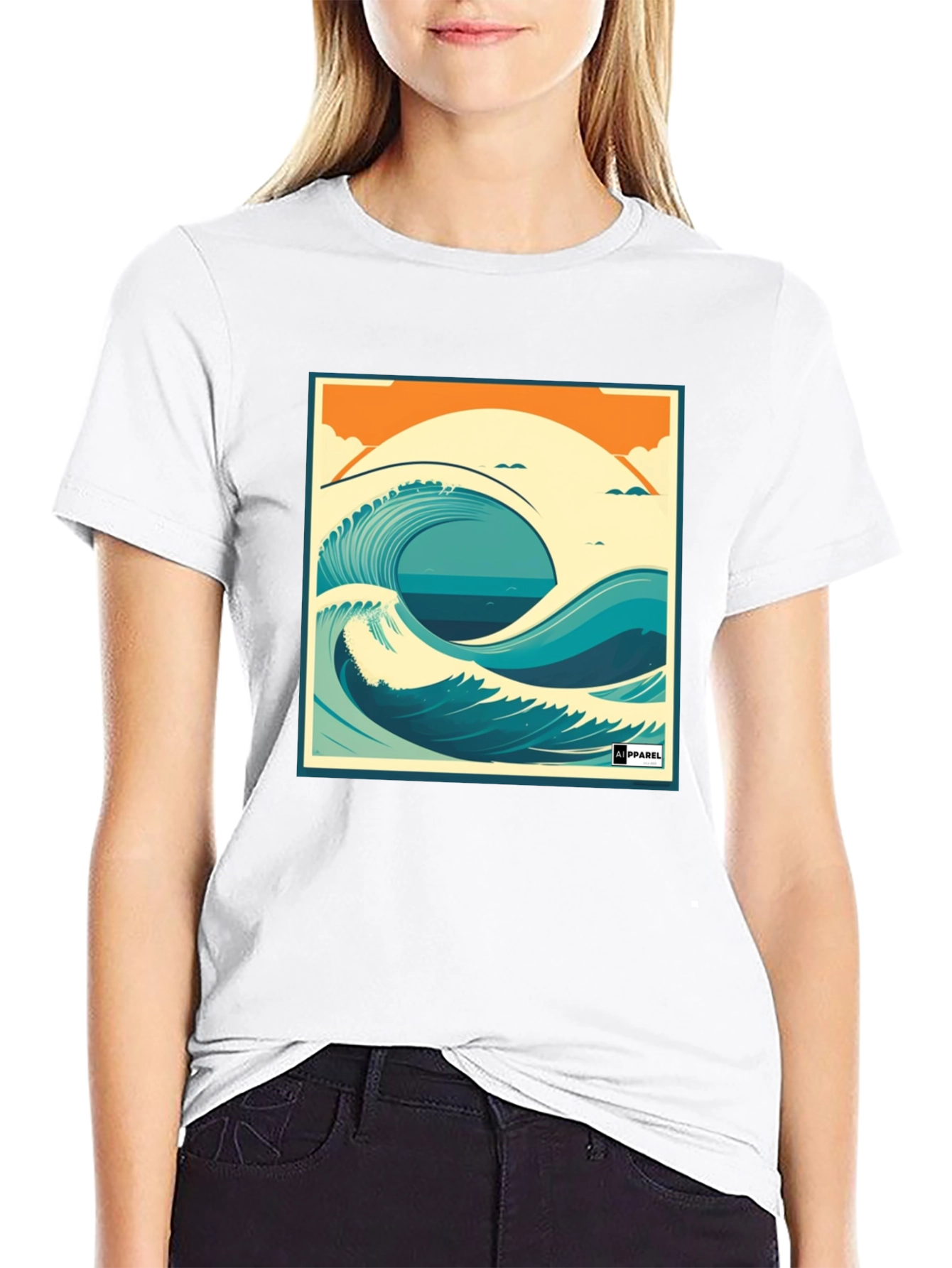 Wave Graphic T-Shirt - Black