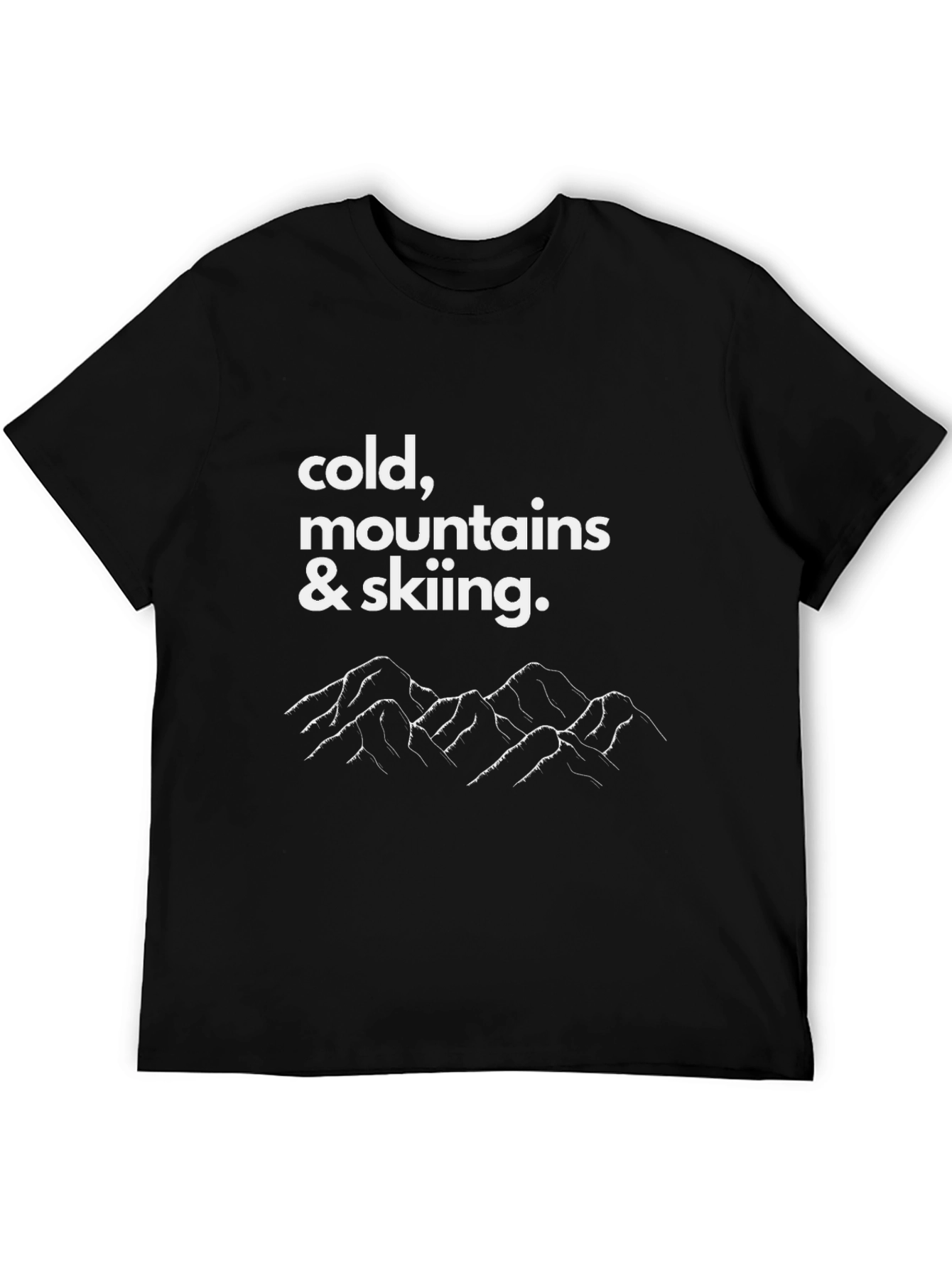 Cold Mountains Skiing T-Shirt - Black Cotton Tee