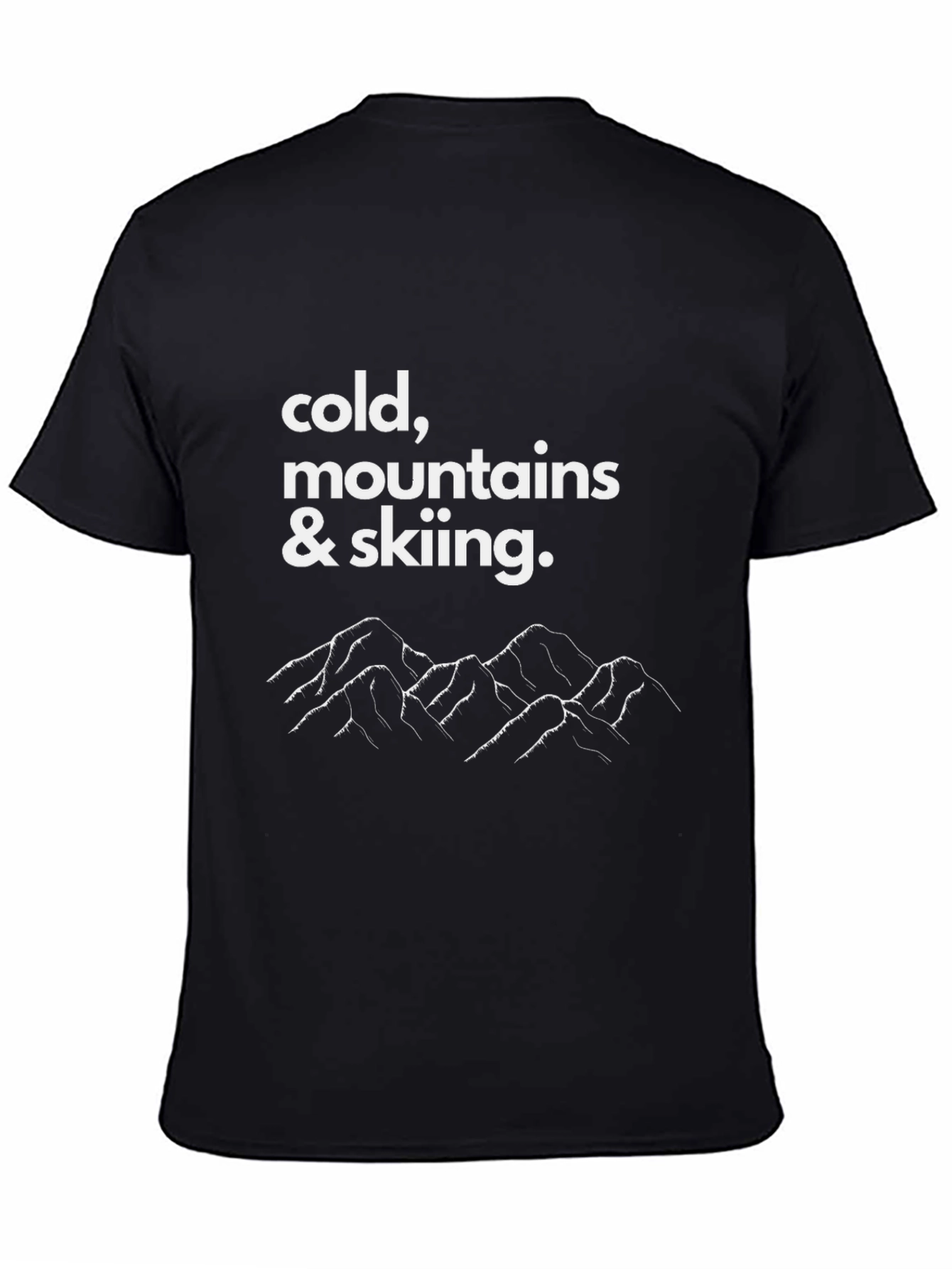Cold Mountains Skiing T-Shirt - Black Cotton Tee