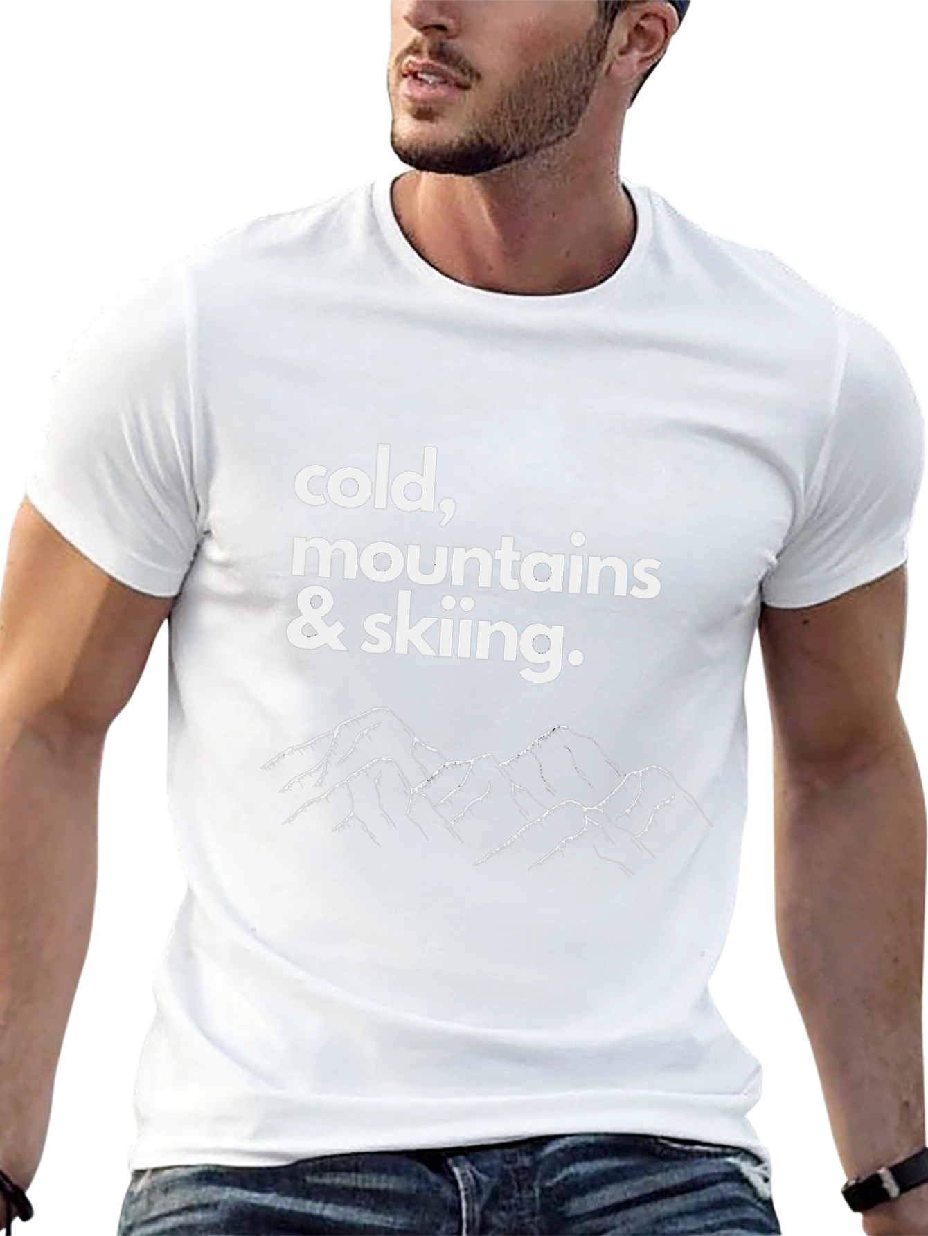 Cold Mountains Skiing T-Shirt - Black Cotton Tee