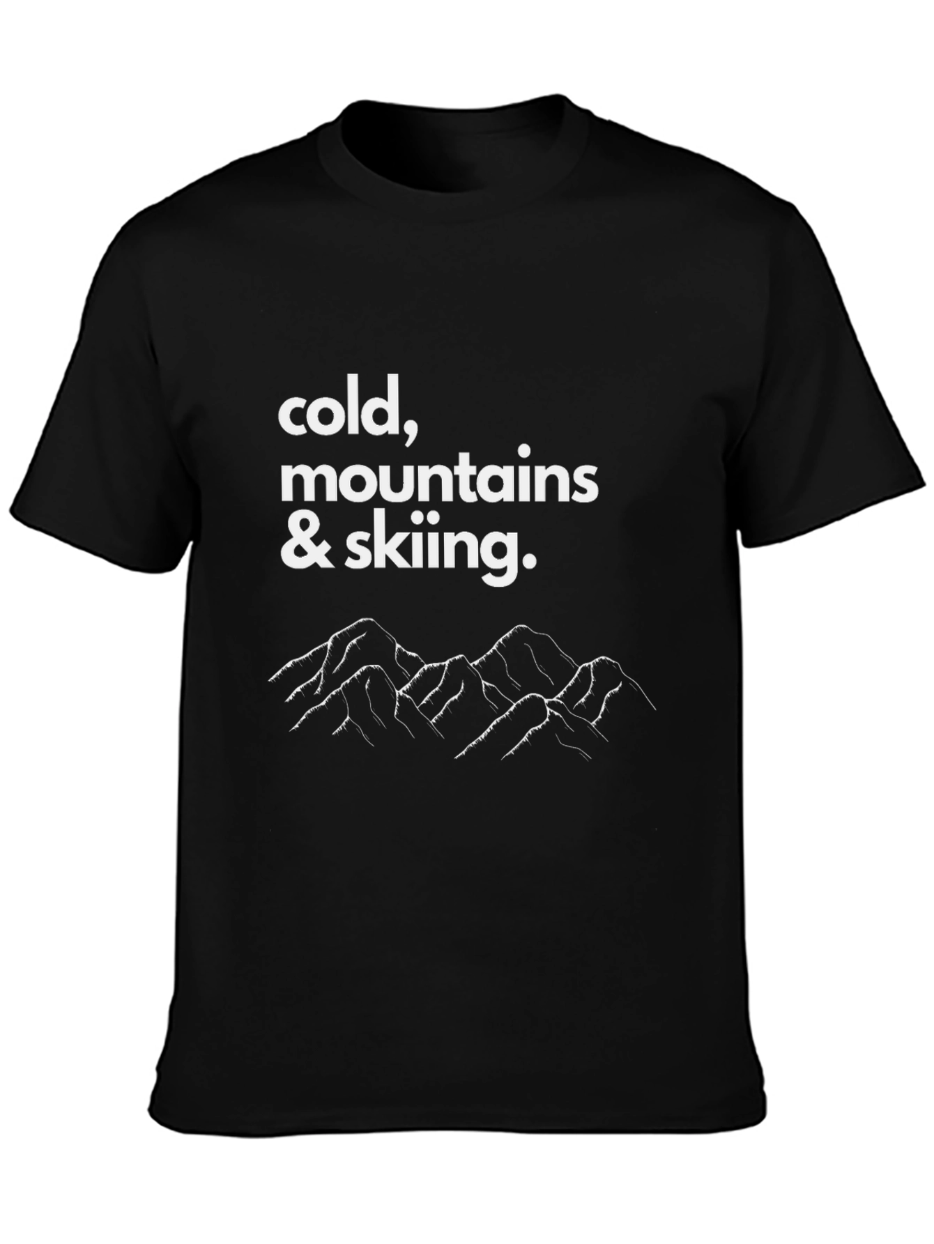 Cold Mountains Skiing T-Shirt - Black Cotton Tee