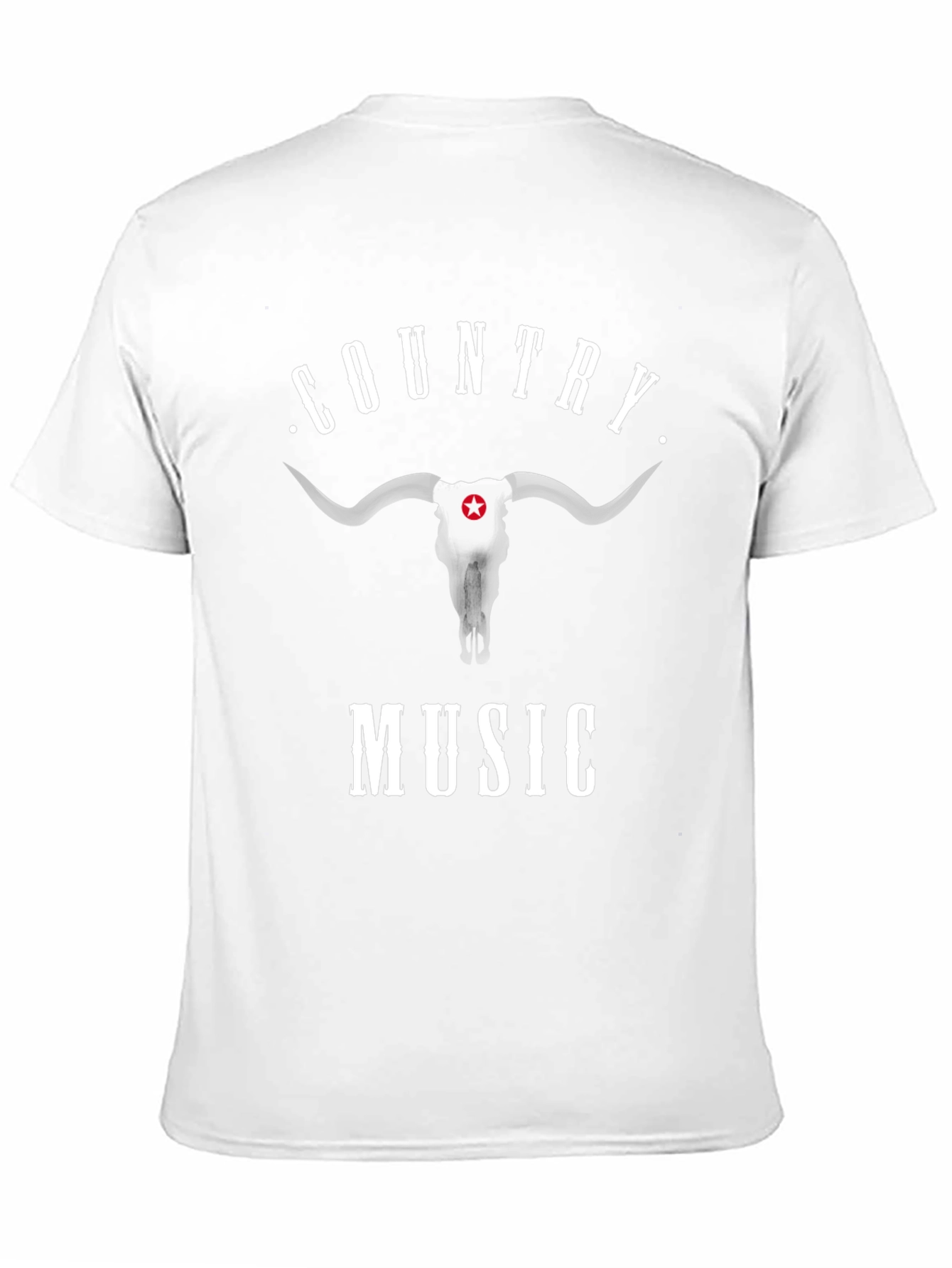 Country Music Graphic Tee - Bull Skull Design