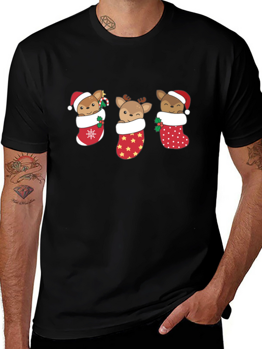 Christmas Reindeer Stocking T-Shirt