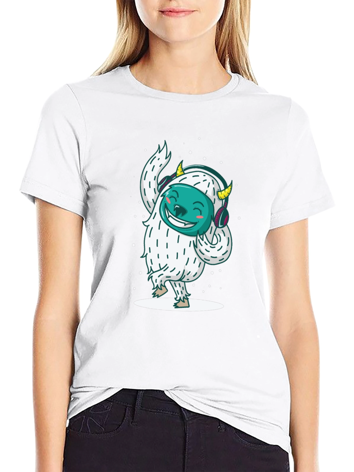 Yeti DJ Black T-Shirt - Monster Graphic Tee