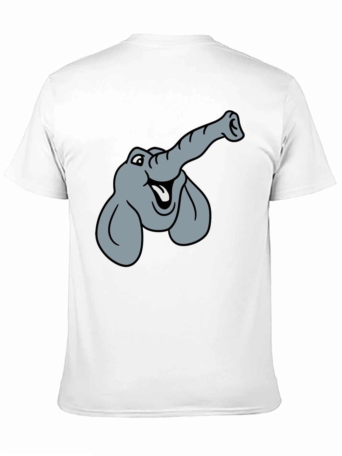 Elephant Cartoon Graphic T-Shirt - Unisex Black Tee