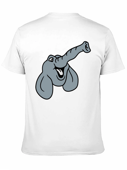 Elephant Cartoon Graphic T-Shirt - Unisex Black Tee