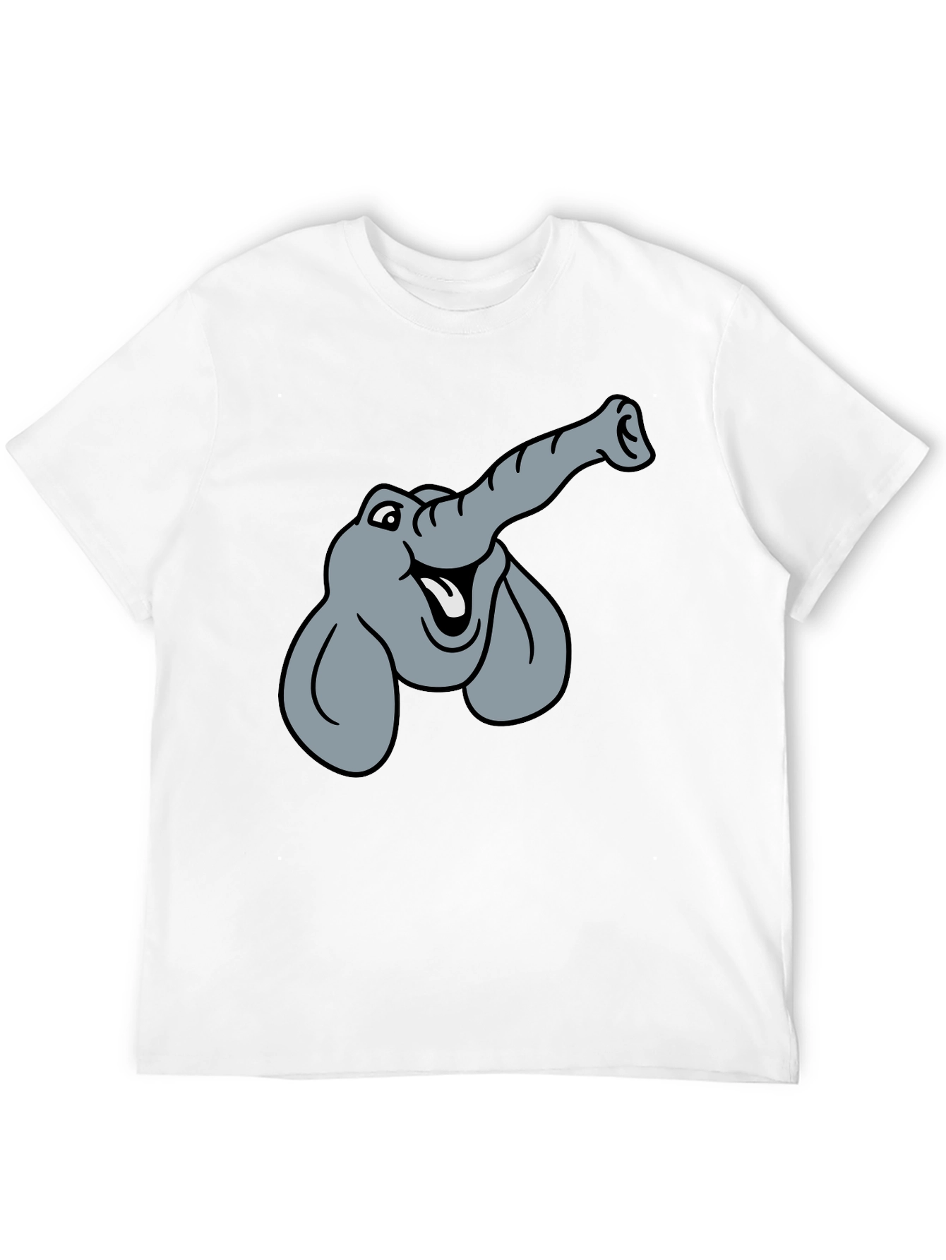 Elephant Cartoon Graphic T-Shirt - Unisex Black Tee
