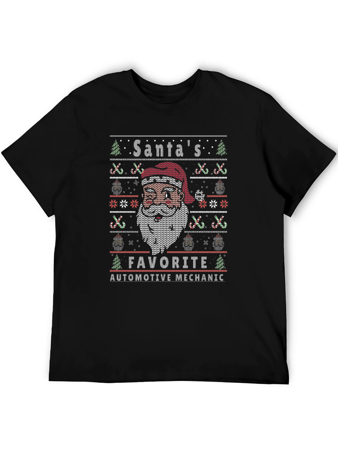 Santas Favorite Automotive Mechanic Ugly Christmas Sweater T-Shirt