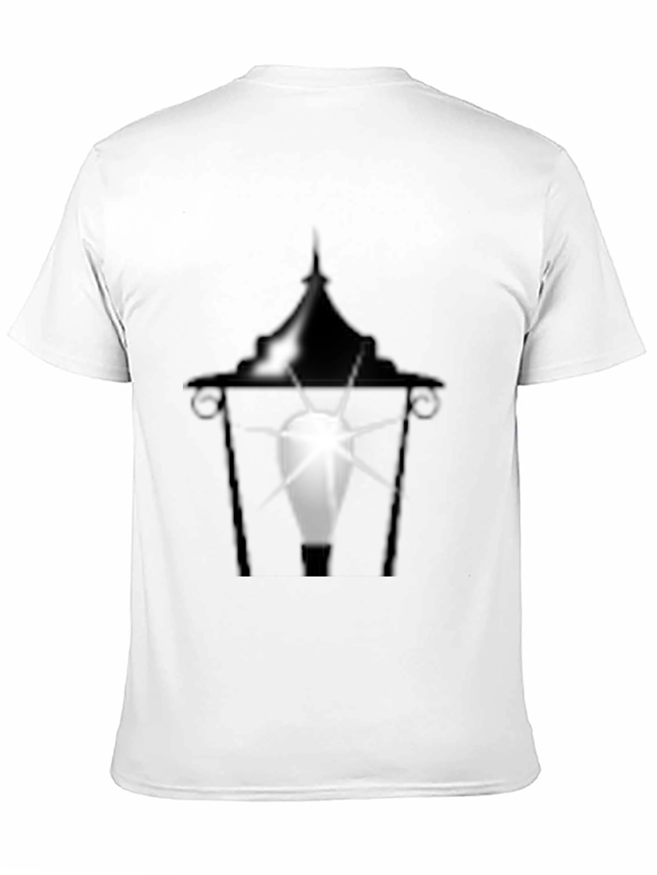 Eerie Lantern Graphic Tee - Black Cotton T-Shirt