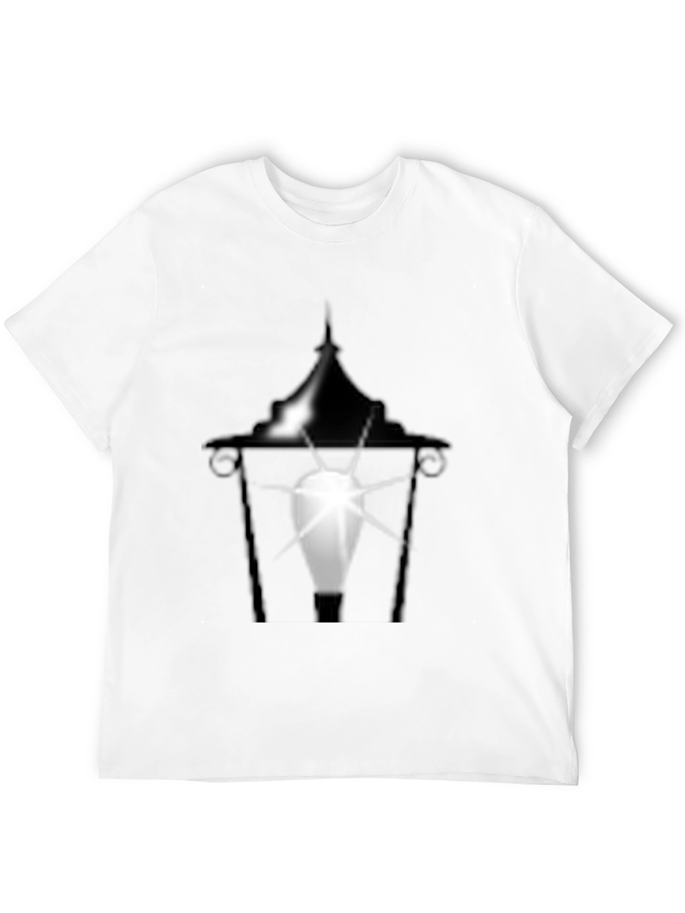 Eerie Lantern Graphic Tee - Black Cotton T-Shirt