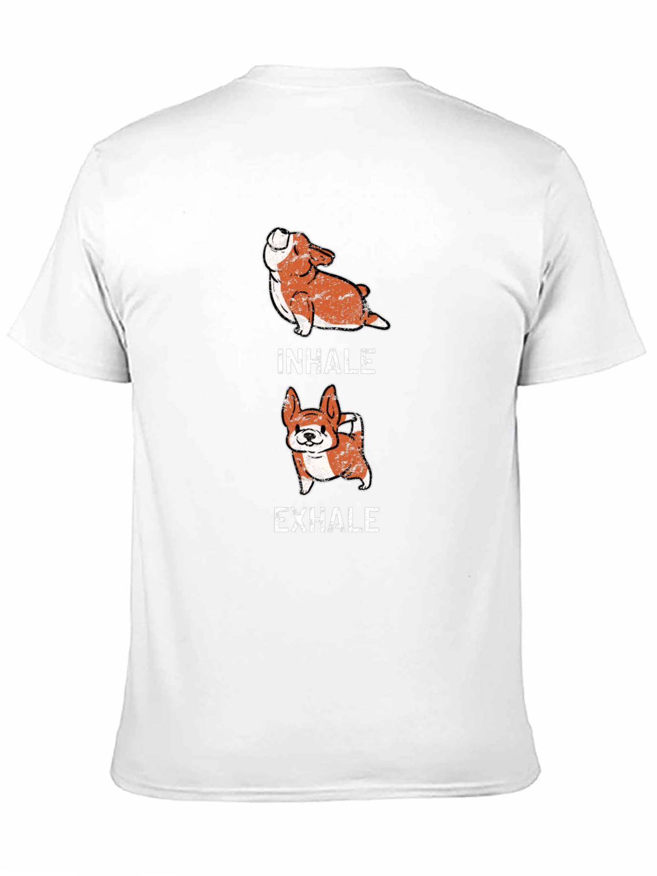 Inhale Exhale Corgi Yoga Black T-Shirt