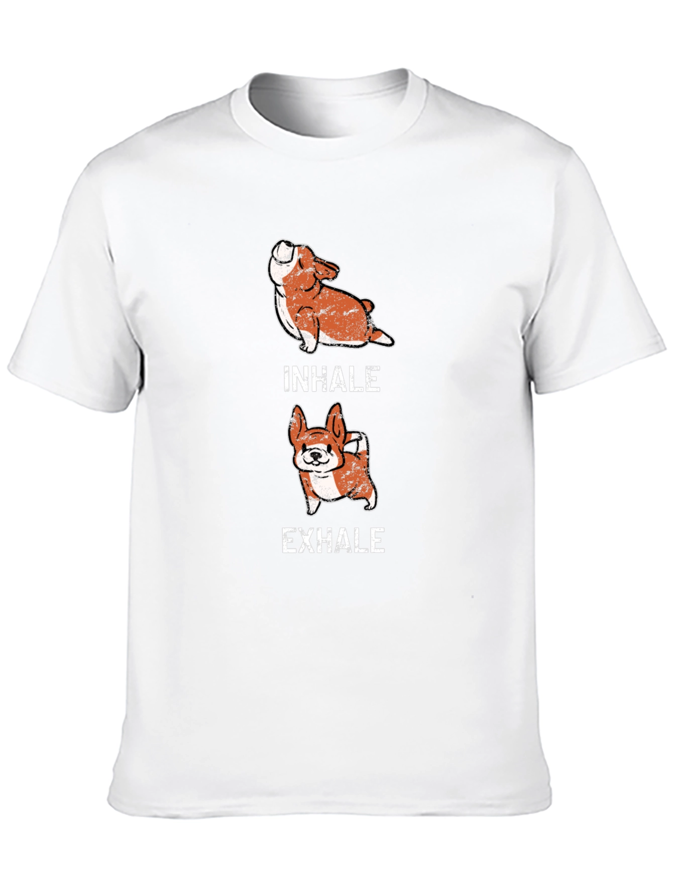 Inhale Exhale Corgi Yoga Black T-Shirt