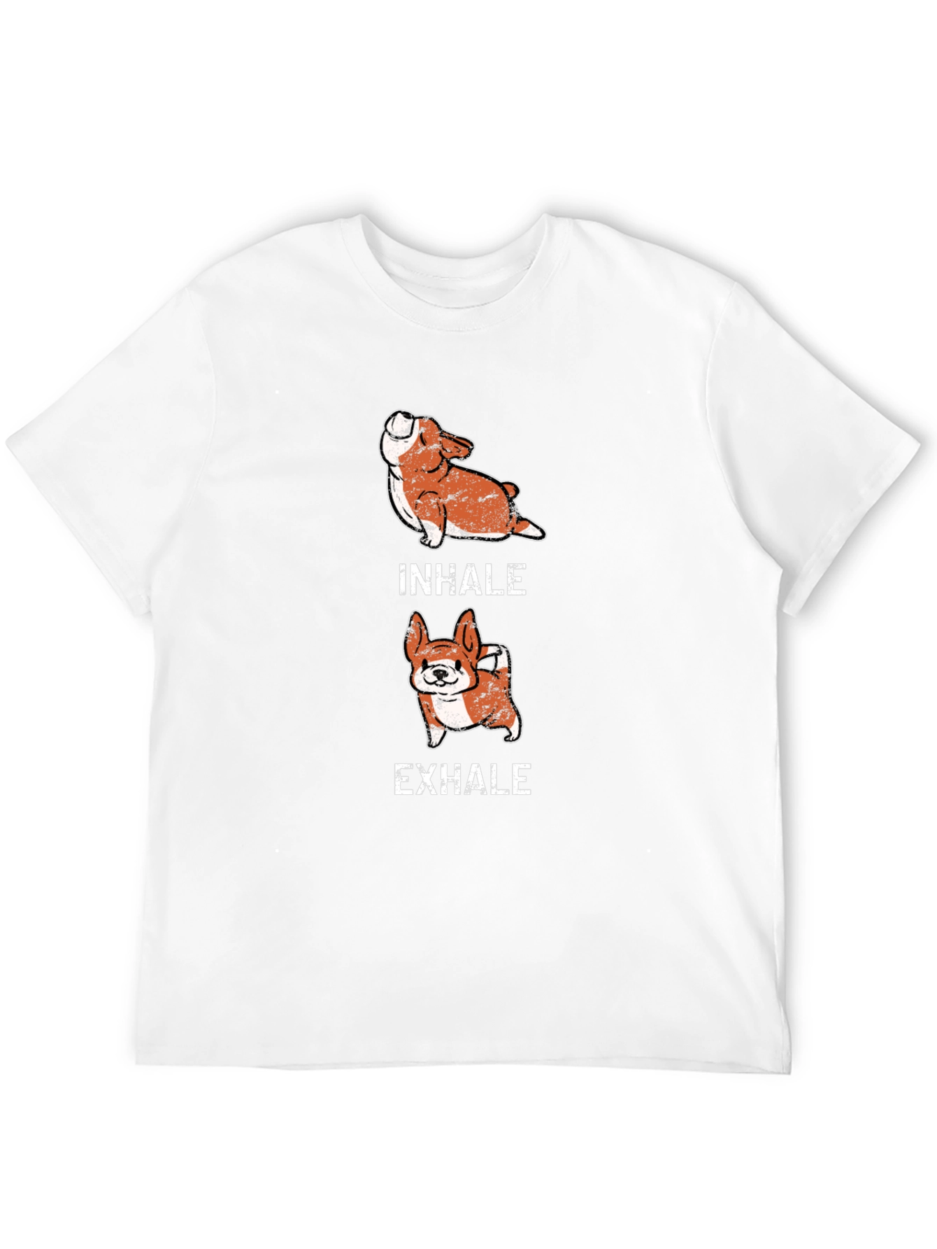 Inhale Exhale Corgi Yoga Black T-Shirt