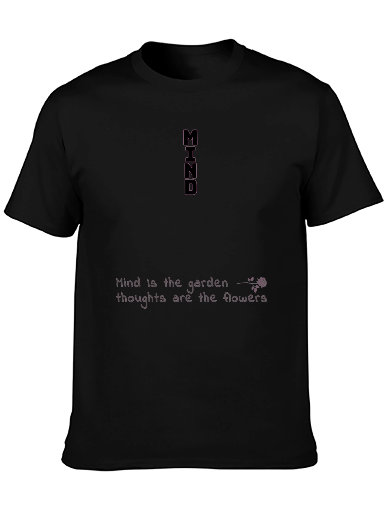 Mind Garden Graphic Tee - Black Casual T-Shirt