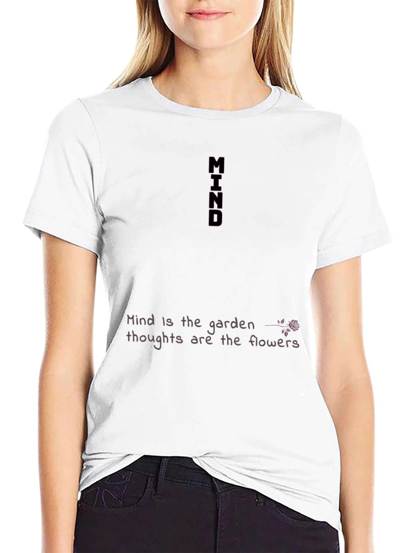 Mind Garden Graphic Tee - Black Casual T-Shirt