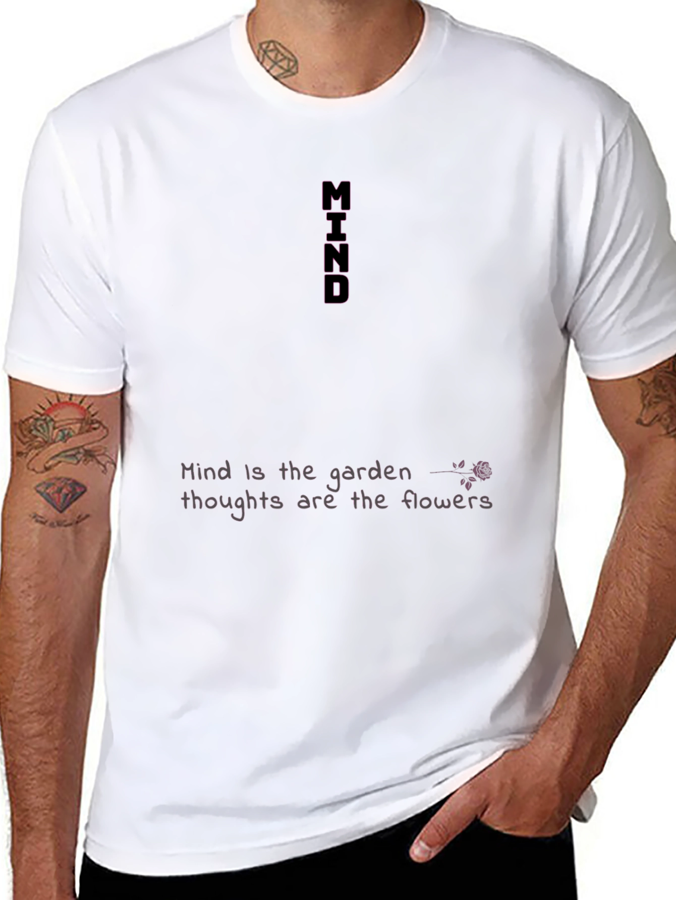 Mind Garden Graphic Tee - Black Casual T-Shirt
