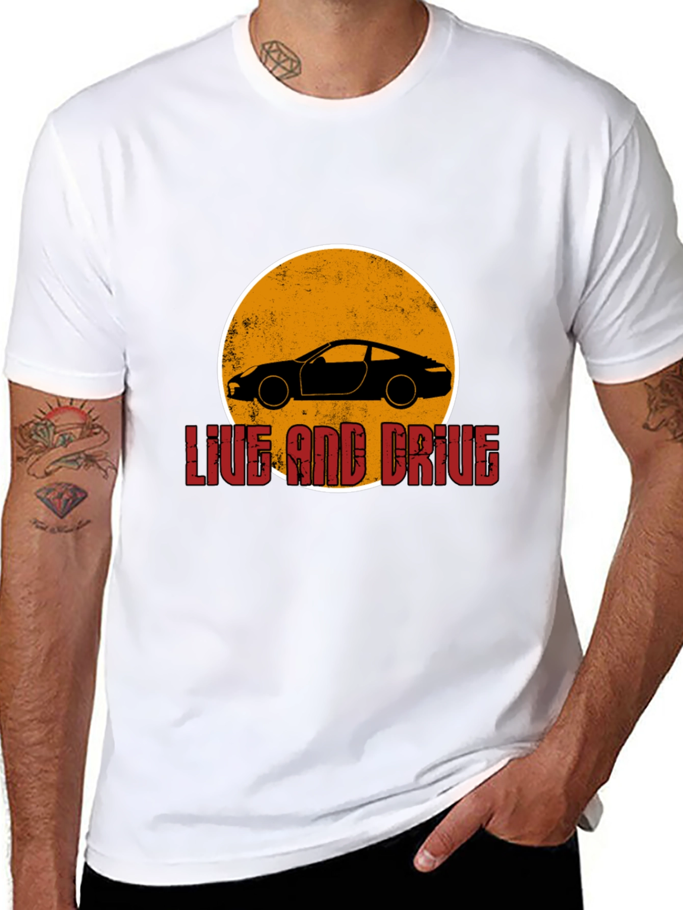 Live and Drive Car Graphic T-Shirt