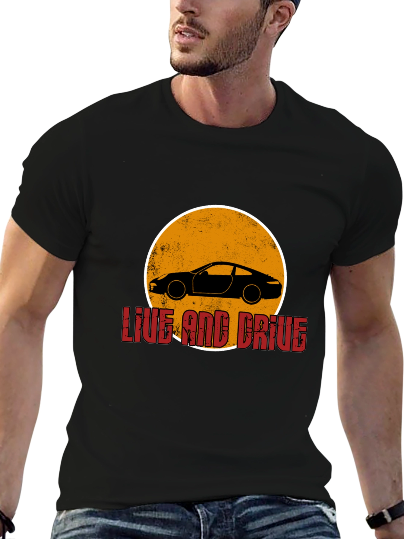 Live and Drive Car Graphic T-Shirt
