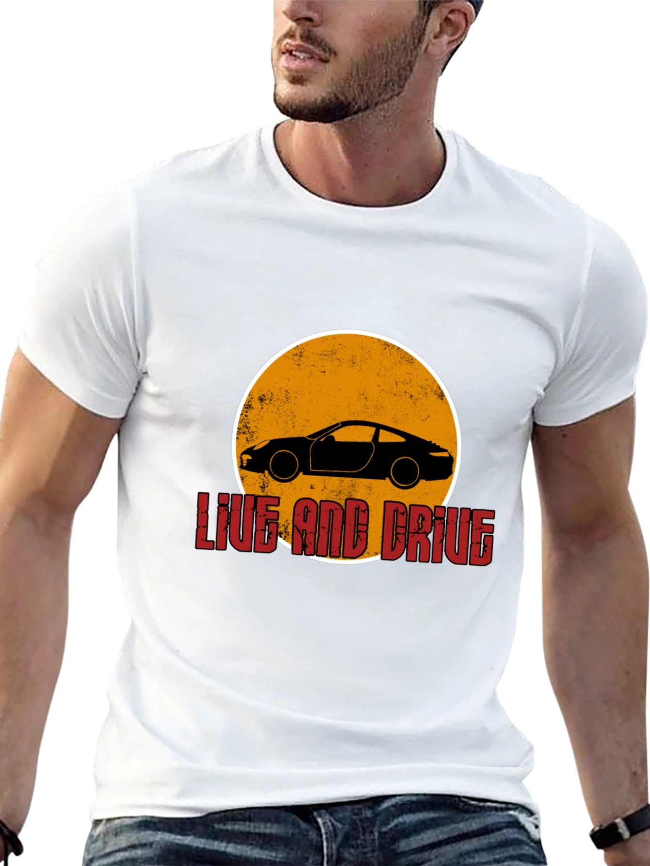 Live and Drive Car Graphic T-Shirt