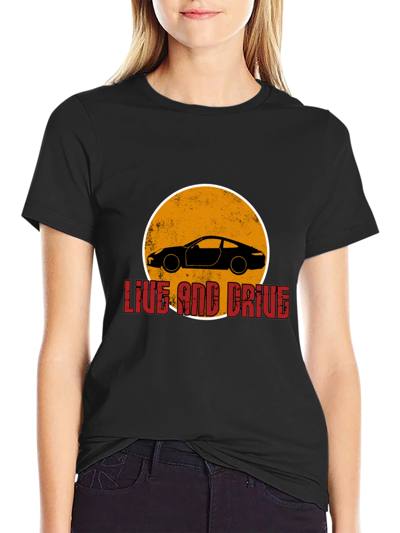 Live and Drive Car Graphic T-Shirt