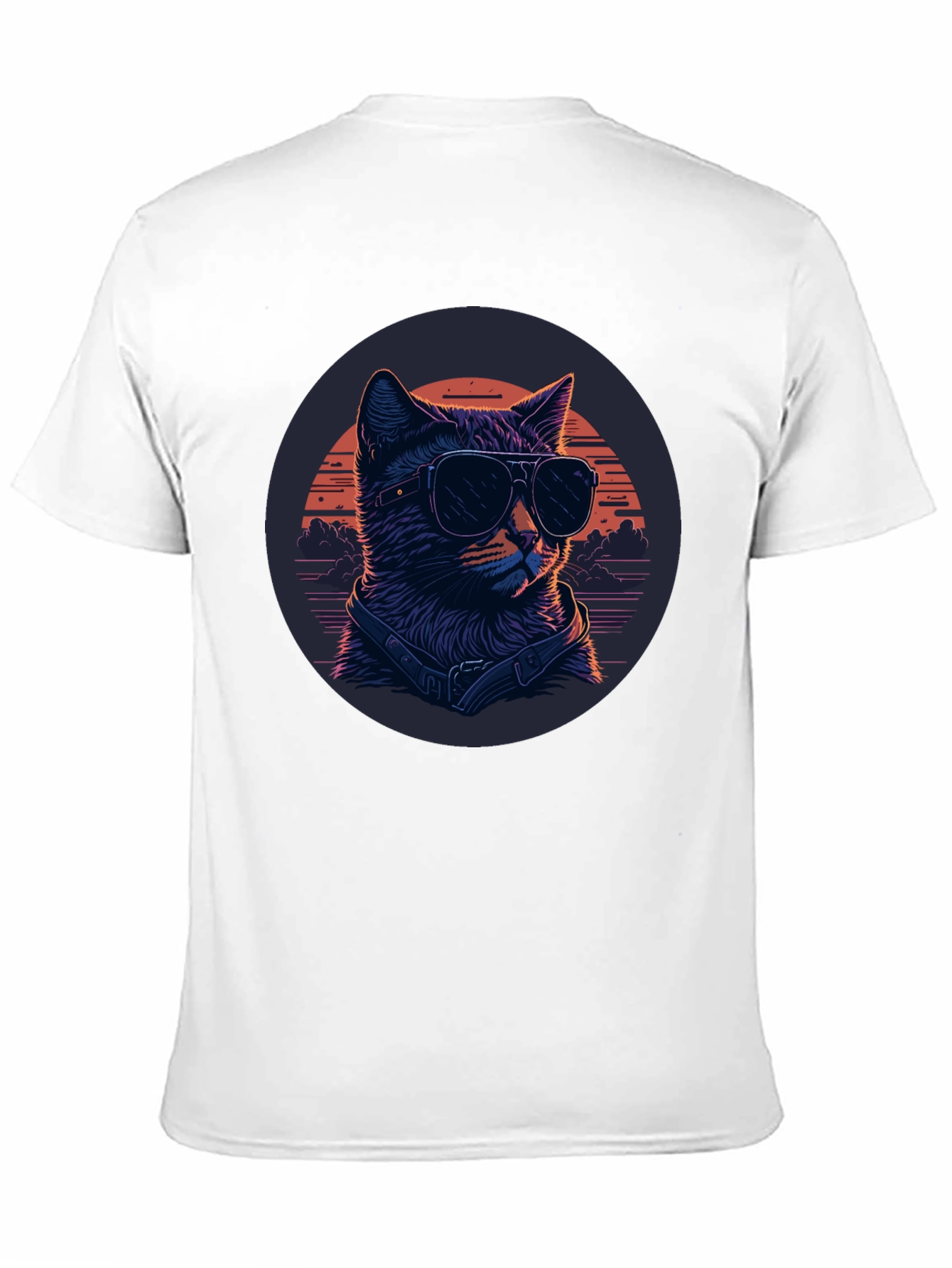Cool Cat Sunglasses Graphic Tee - Black