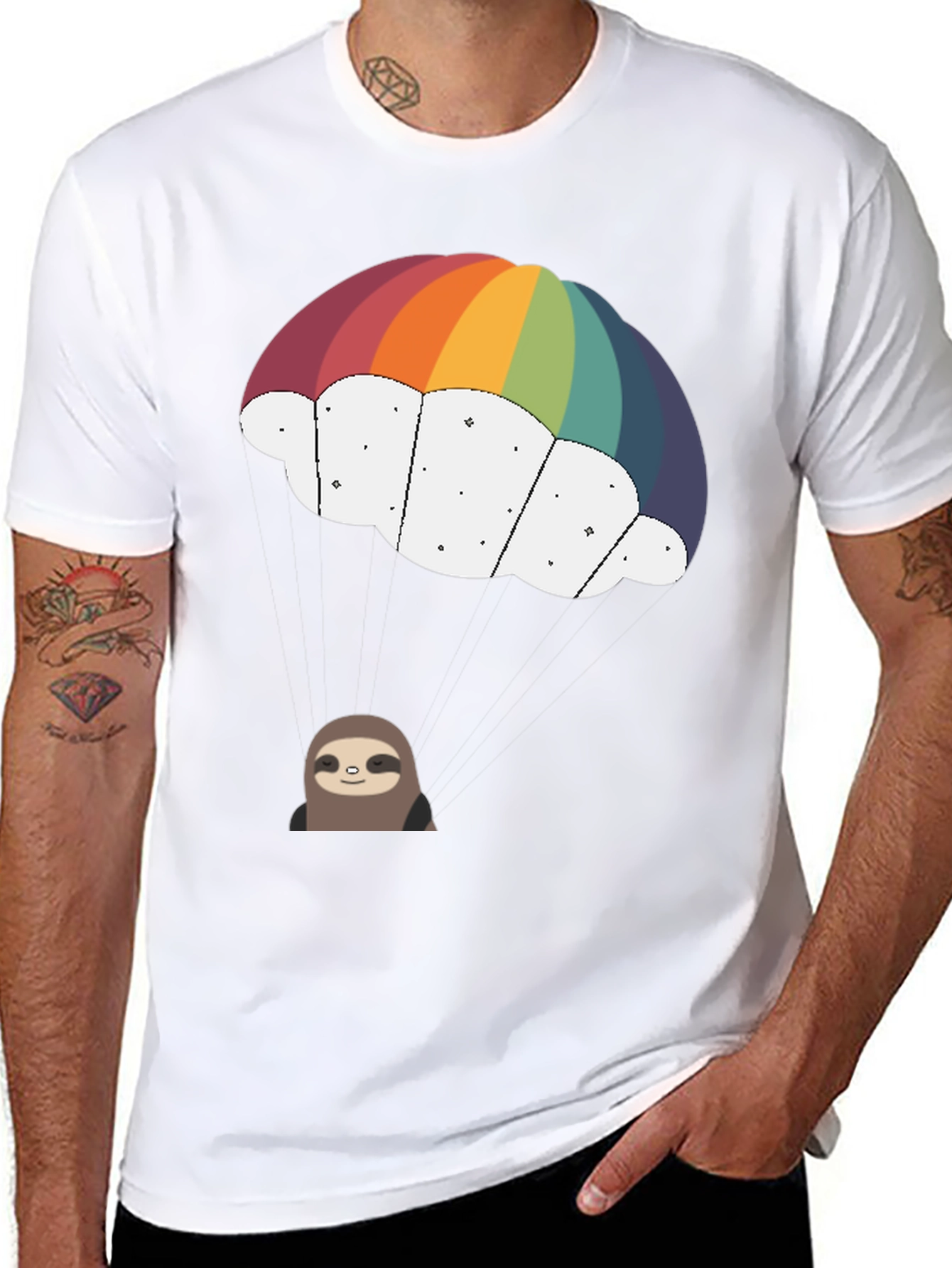 Sloth Parachute Graphic Tee - Comfort & Style