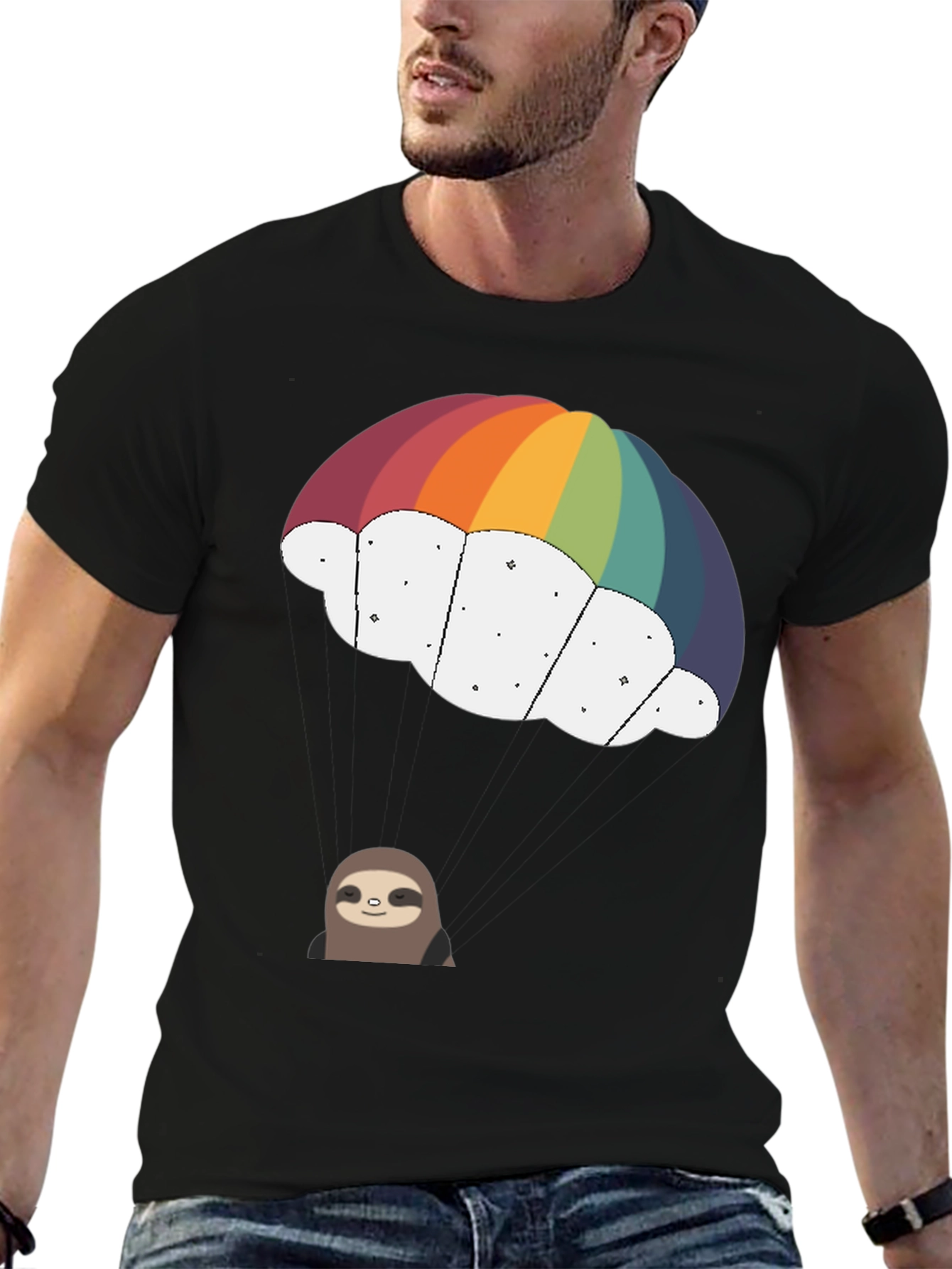 Sloth Parachute Graphic Tee - Comfort & Style