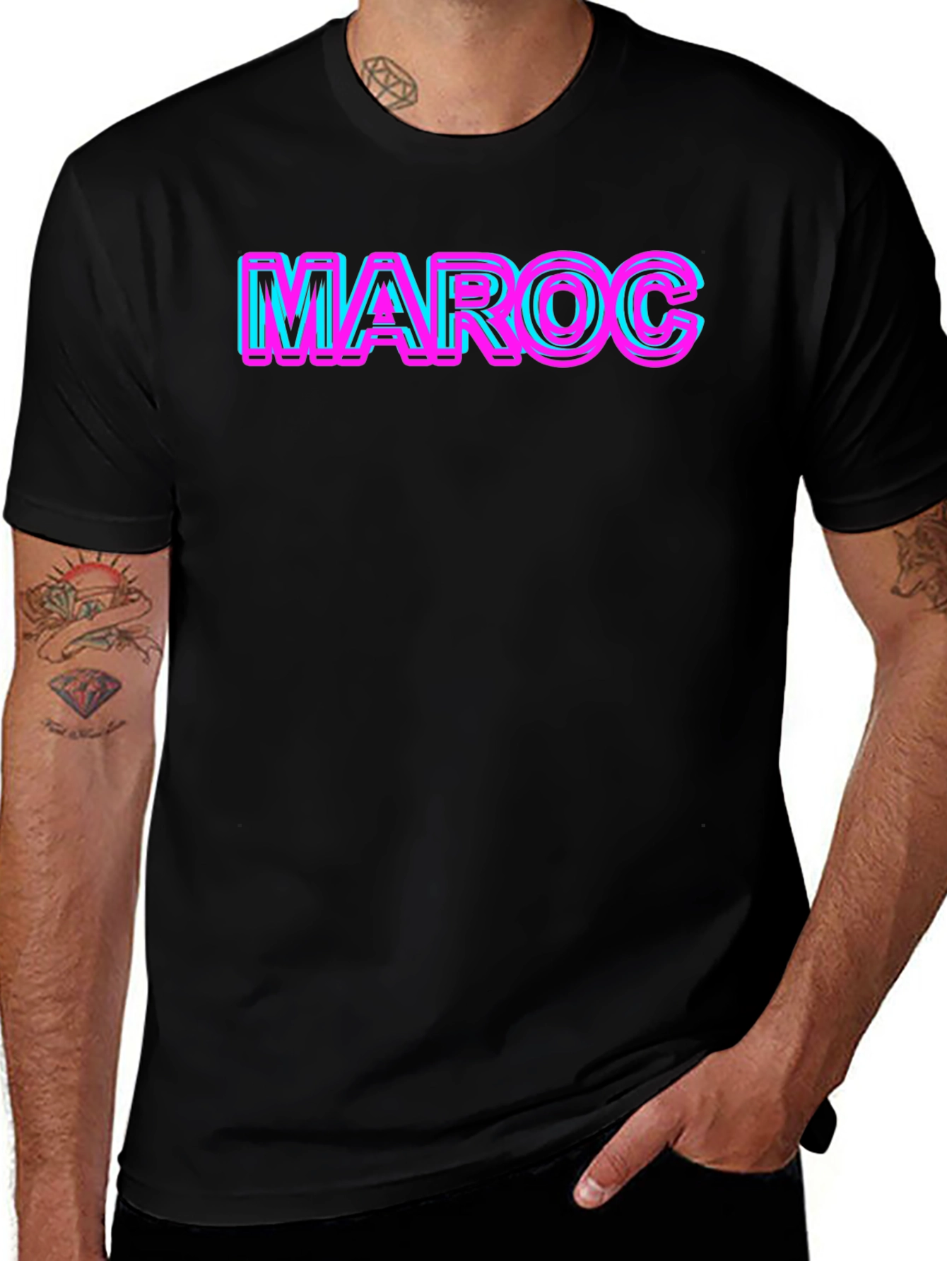 Maroc Graphic Tee - Neon Style