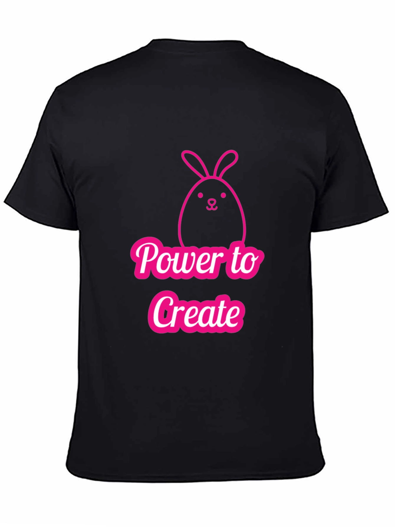 Power to Create Bunny Black T-Shirt