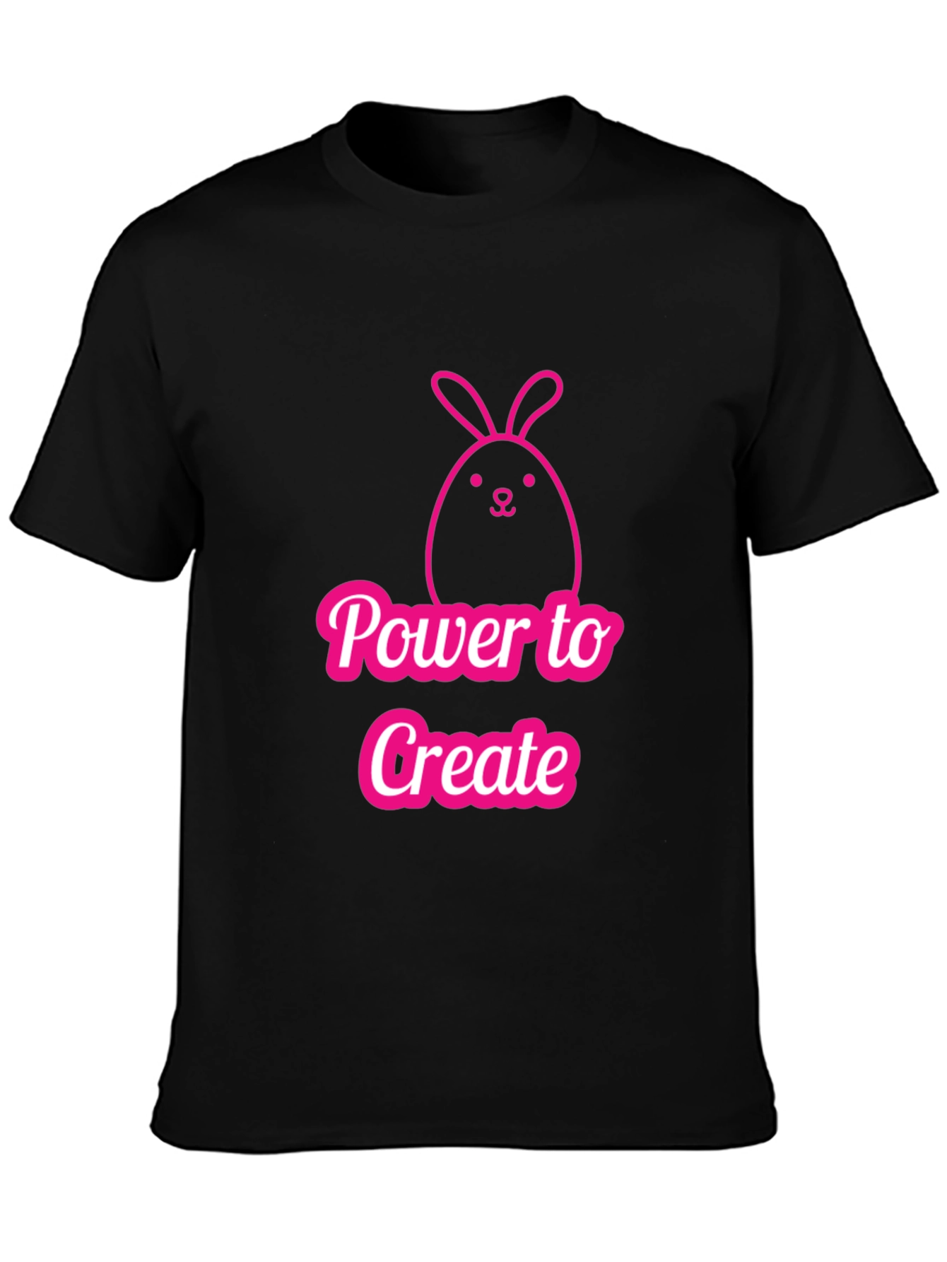 Power to Create Bunny Black T-Shirt