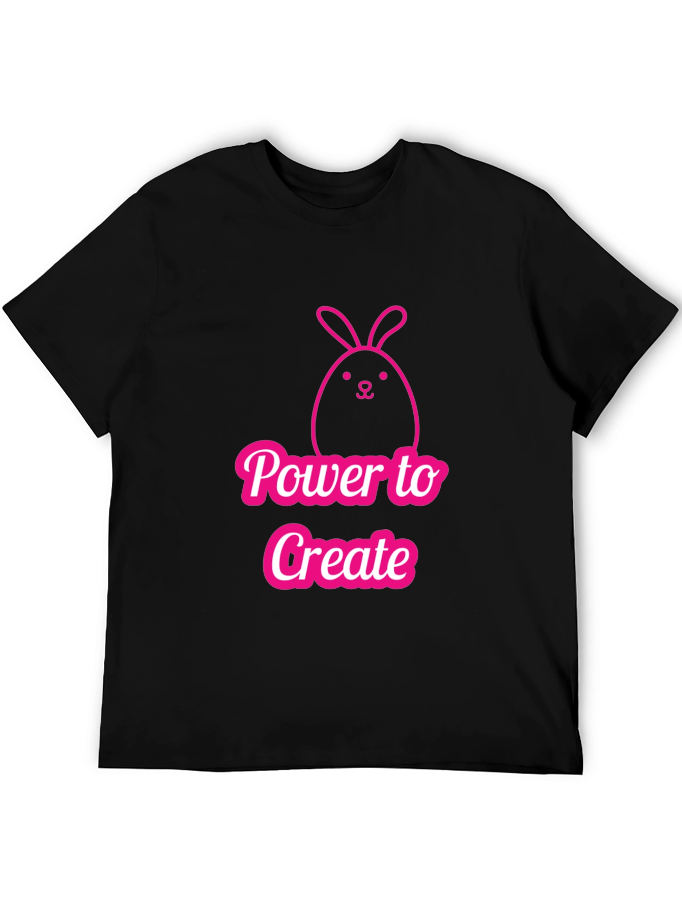 Power to Create Bunny Black T-Shirt