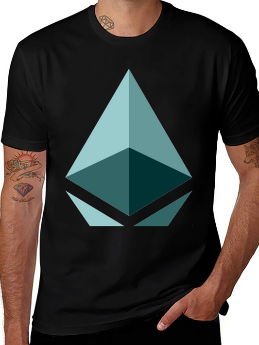 Geometric Triangle Graphic Tee - Black Casual Shirt