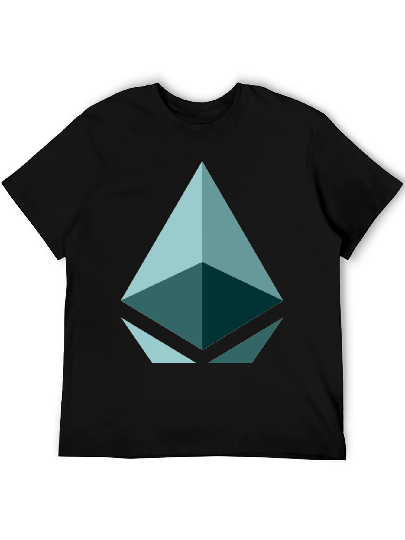 Geometric Triangle Graphic Tee - Black Casual Shirt