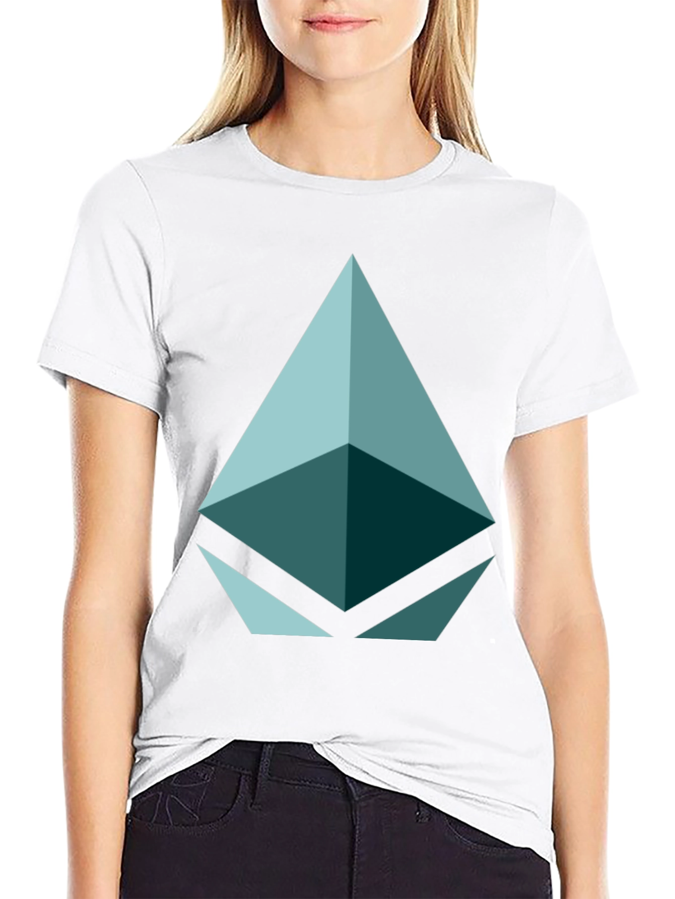 Geometric Triangle Graphic Tee - Black Casual Shirt