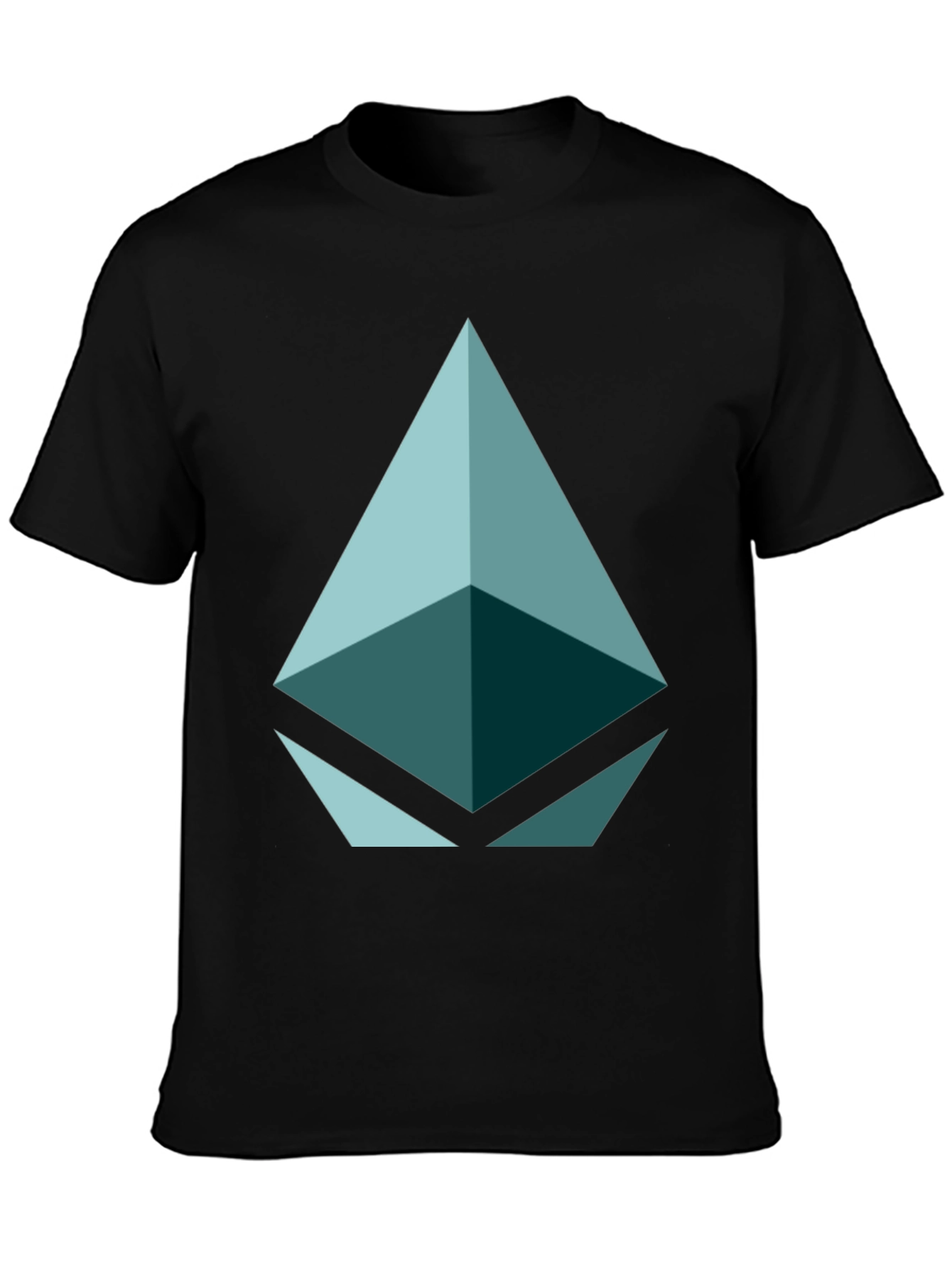 Geometric Triangle Graphic Tee - Black Casual Shirt