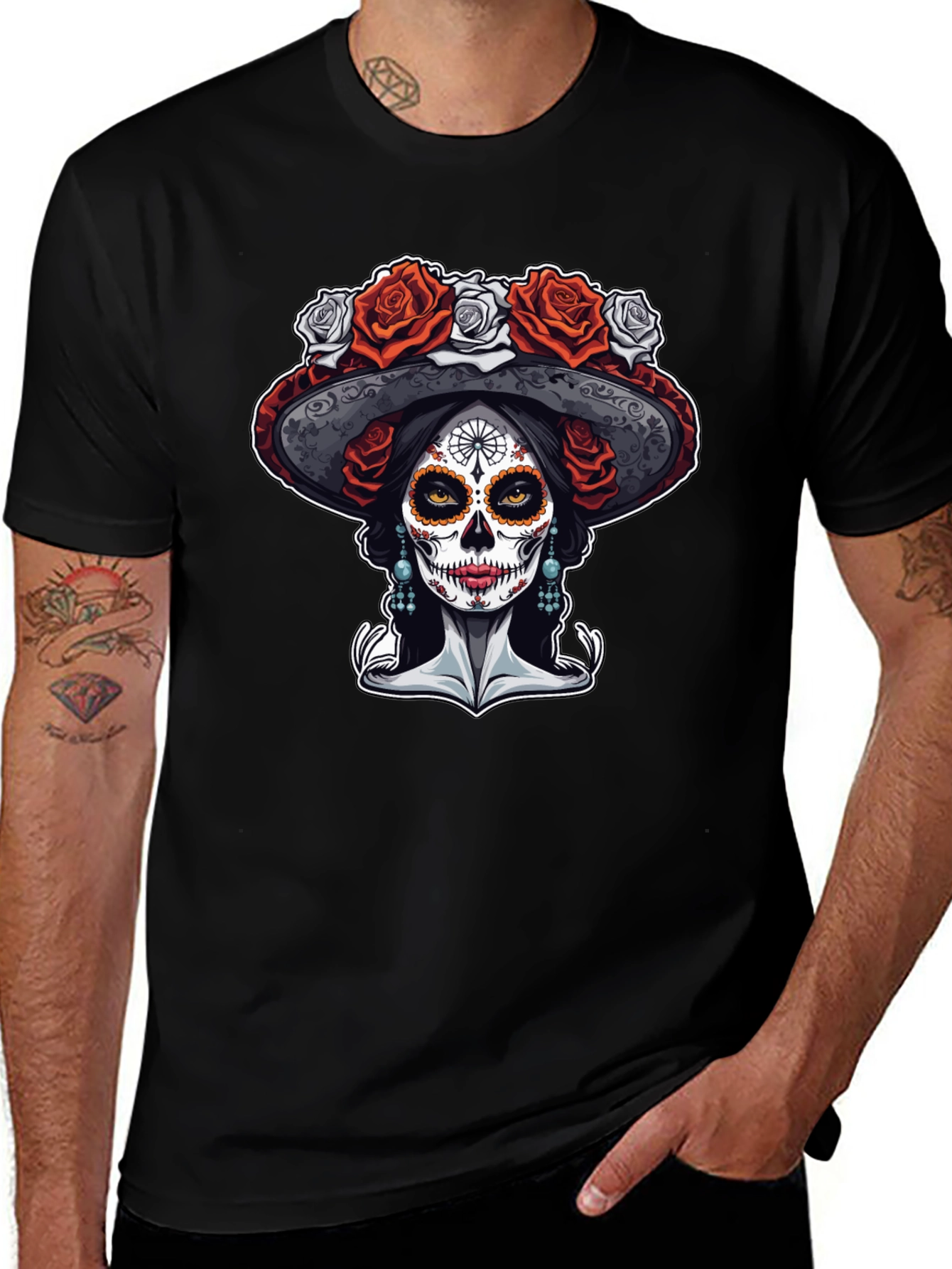 Day of the Dead T-Shirt - Sugar Skull Catrina