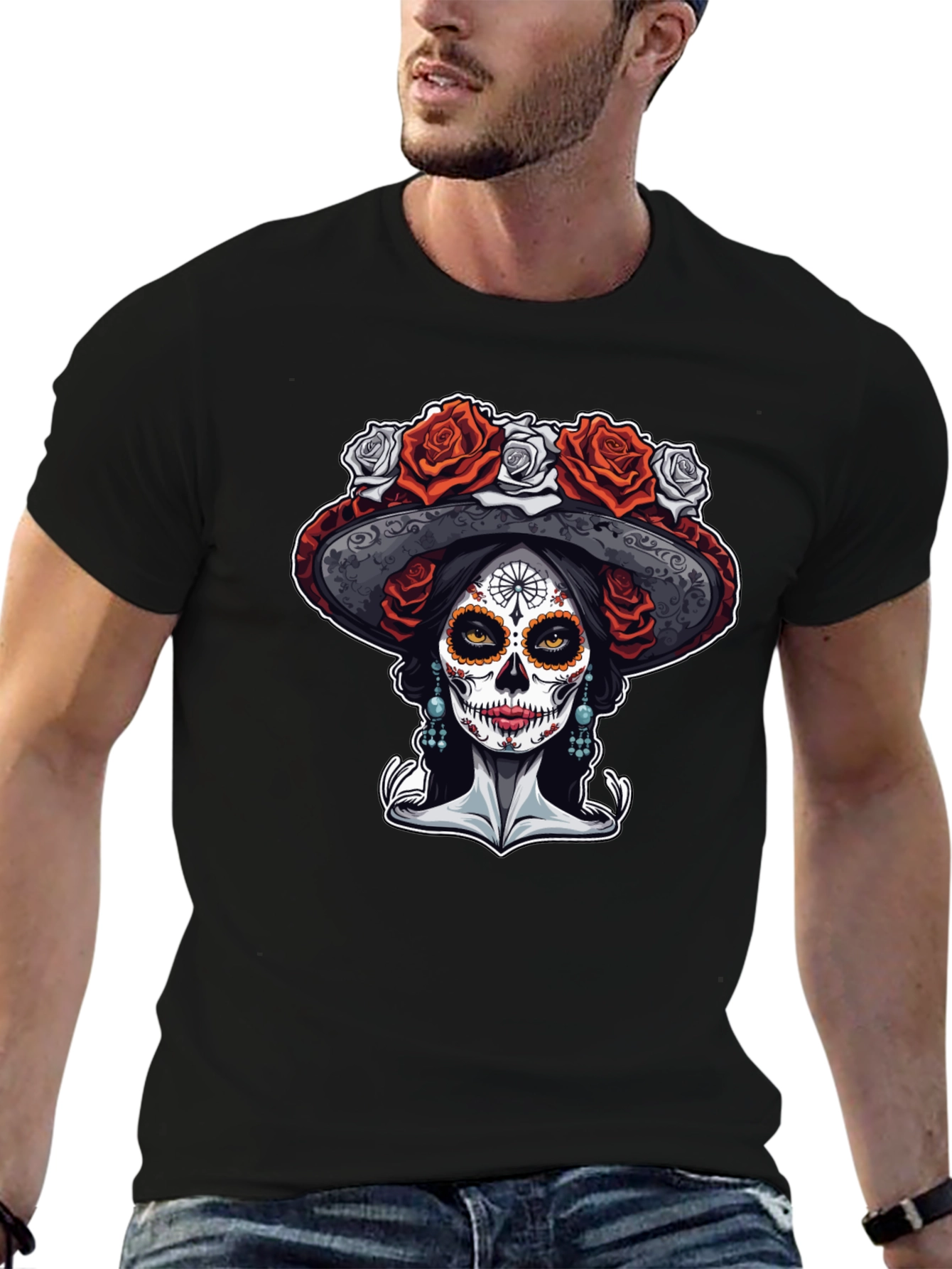 Day of the Dead T-Shirt - Sugar Skull Catrina