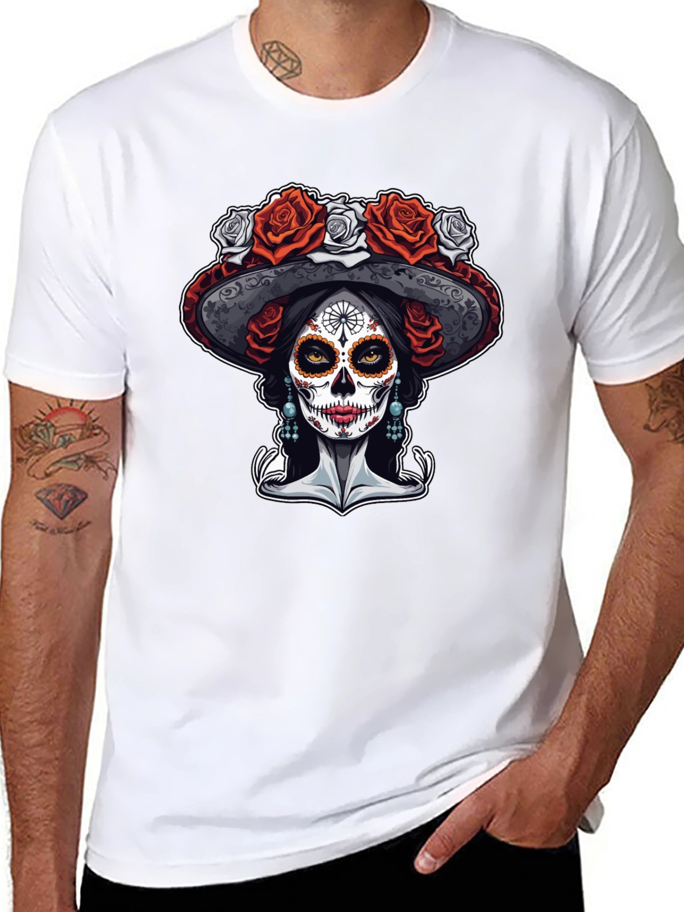 Day of the Dead T-Shirt - Sugar Skull Catrina