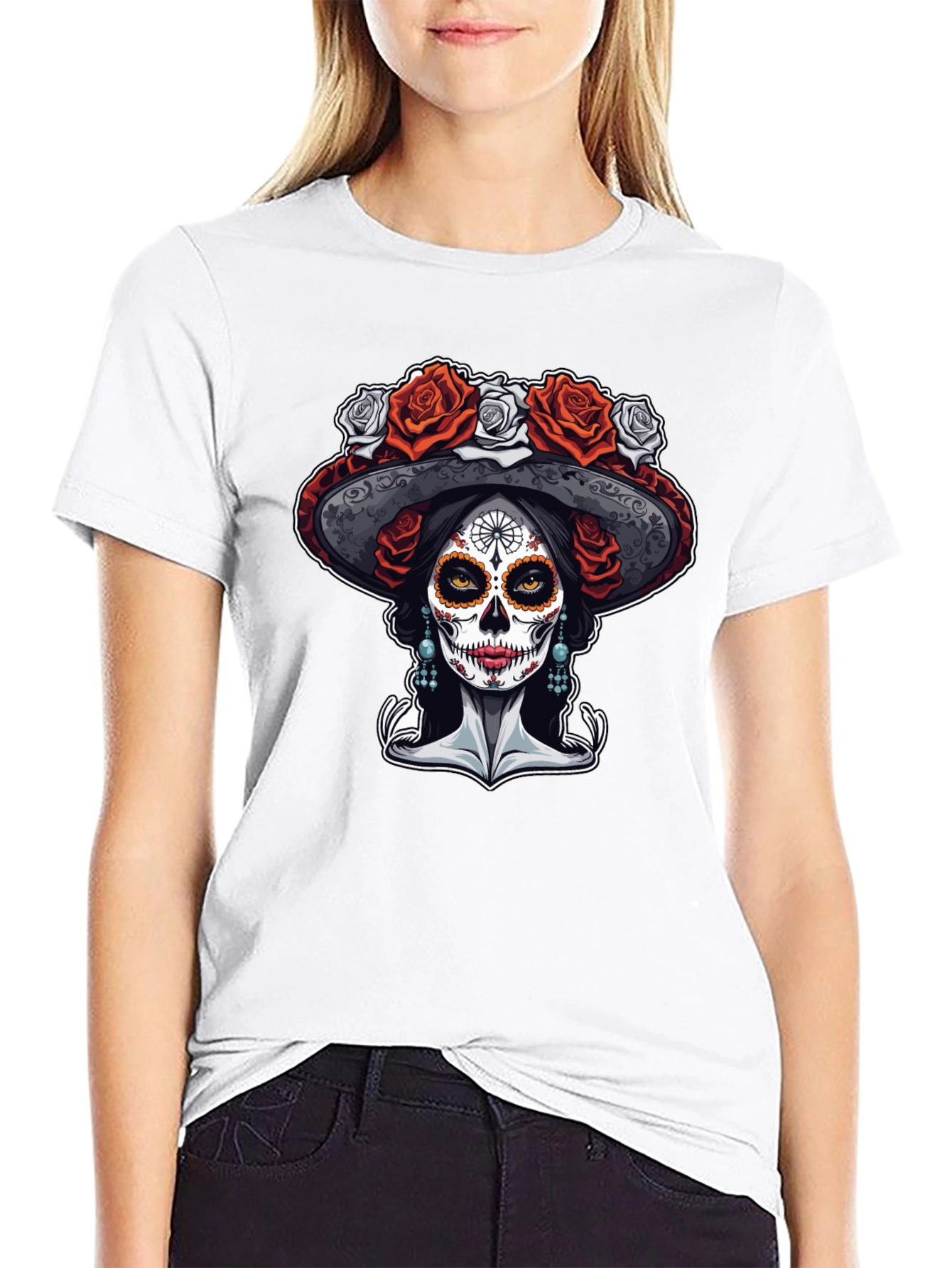 Day of the Dead T-Shirt - Sugar Skull Catrina