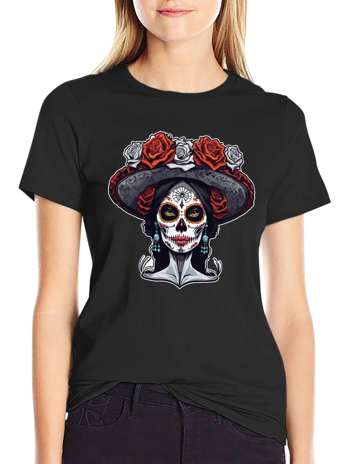 Day of the Dead T-Shirt - Sugar Skull Catrina