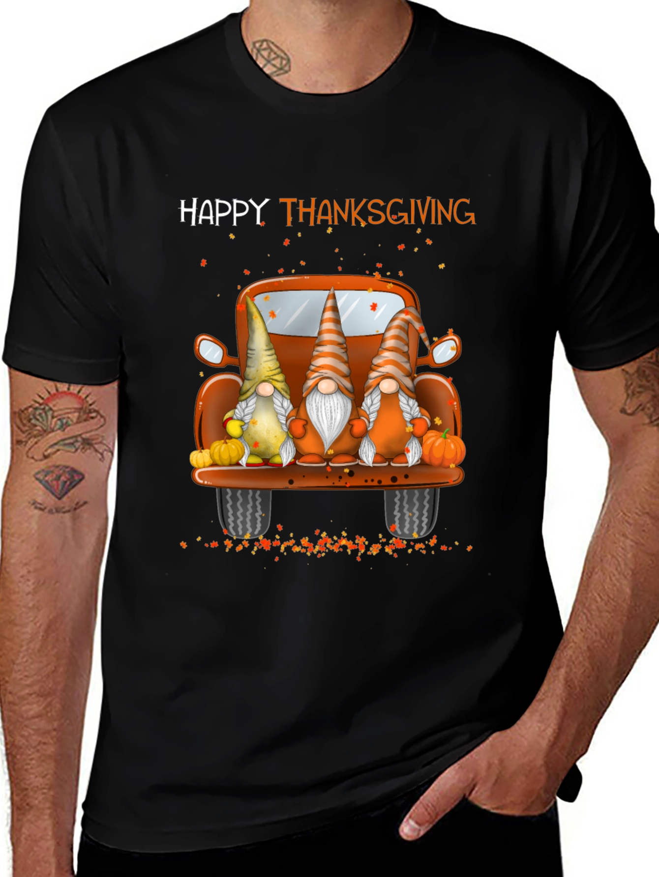 Happy Thanksgiving Gnomes Truck T-Shirt