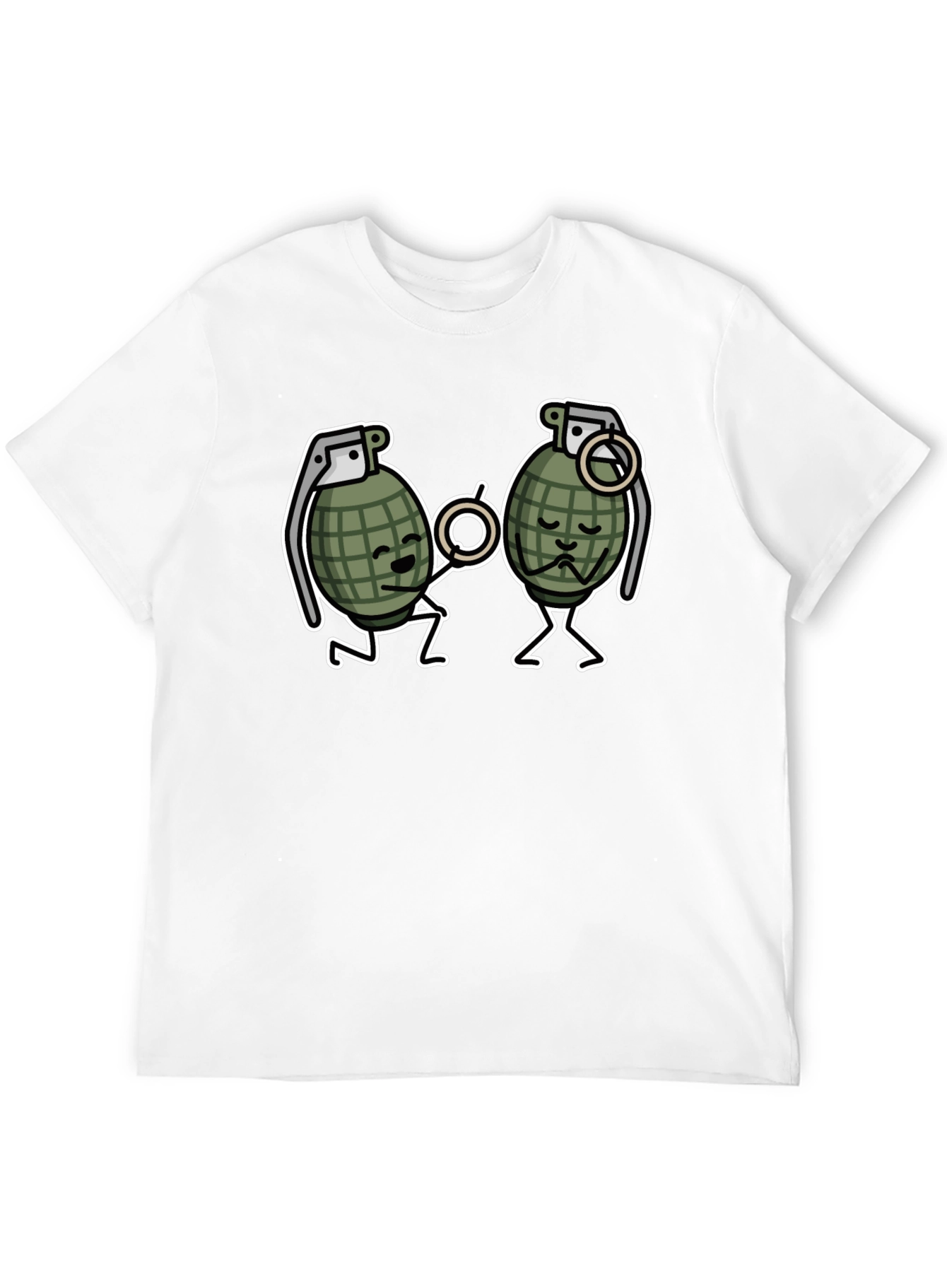 Funny Grenade Proposal Black T-Shirt