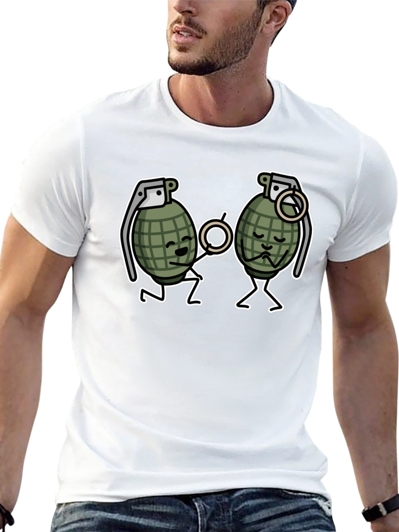 Funny Grenade Proposal Black T-Shirt