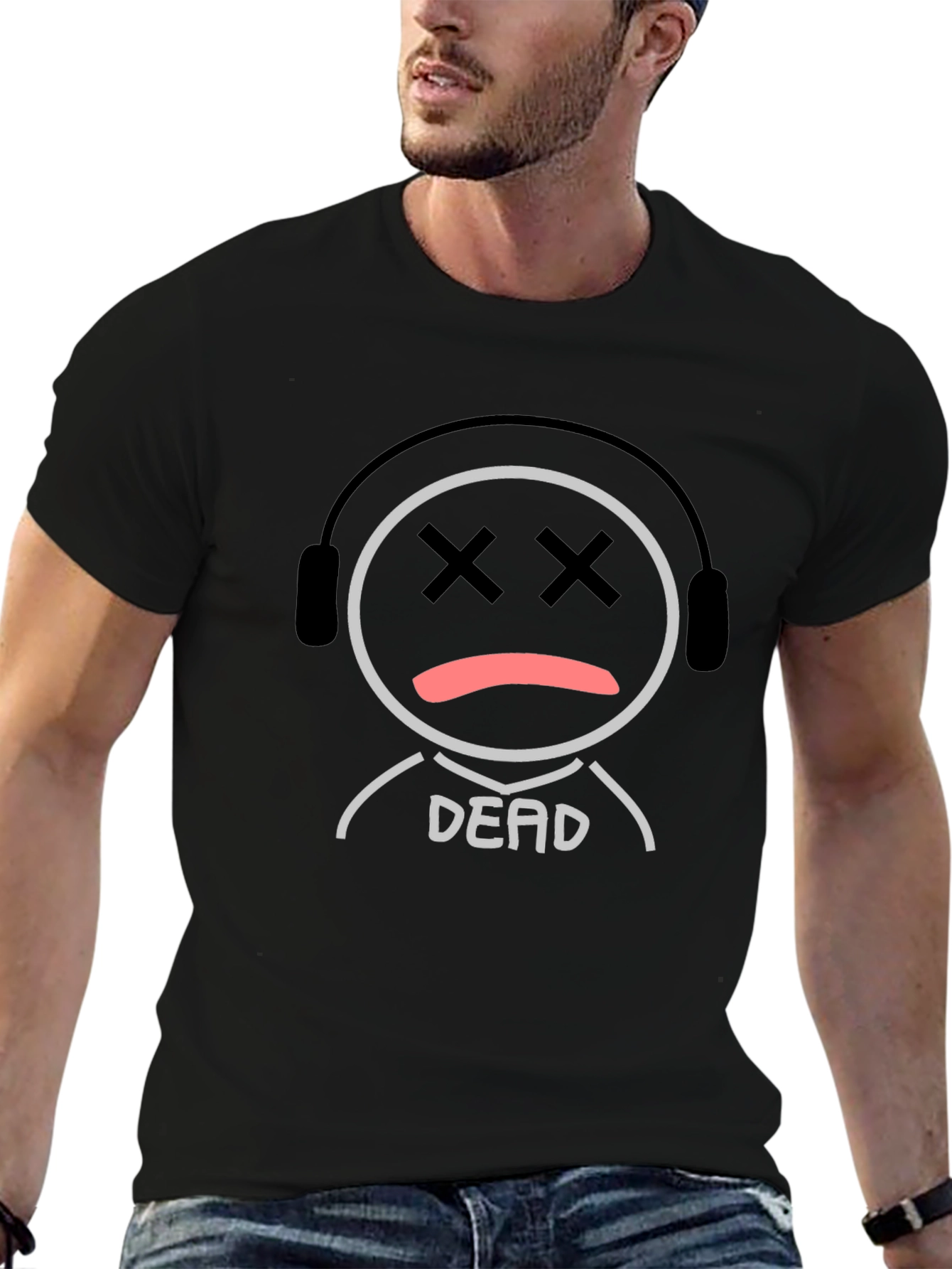 Dead Emoji Graphic T-Shirt - Black