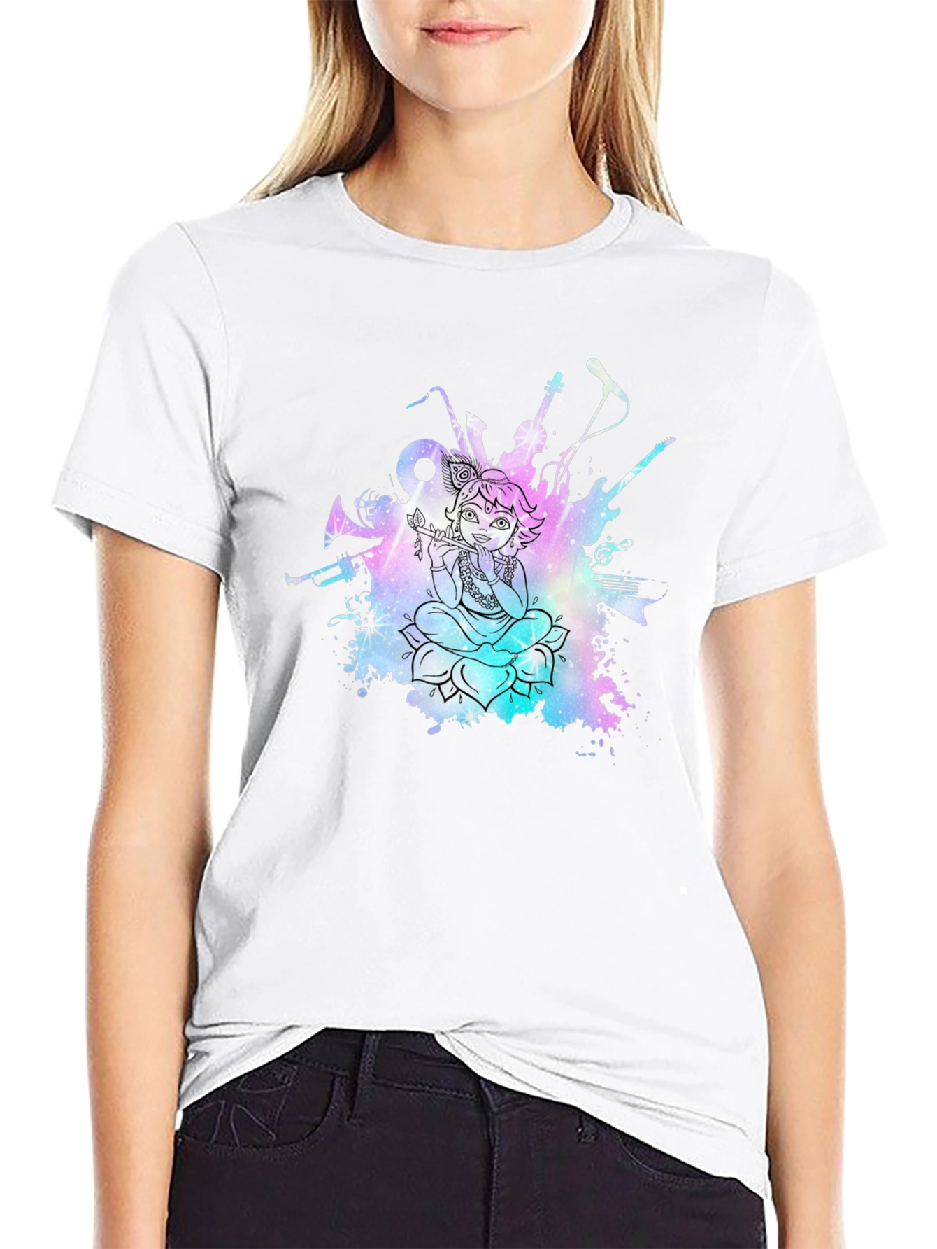 Musical Krishna Graphic T-Shirt