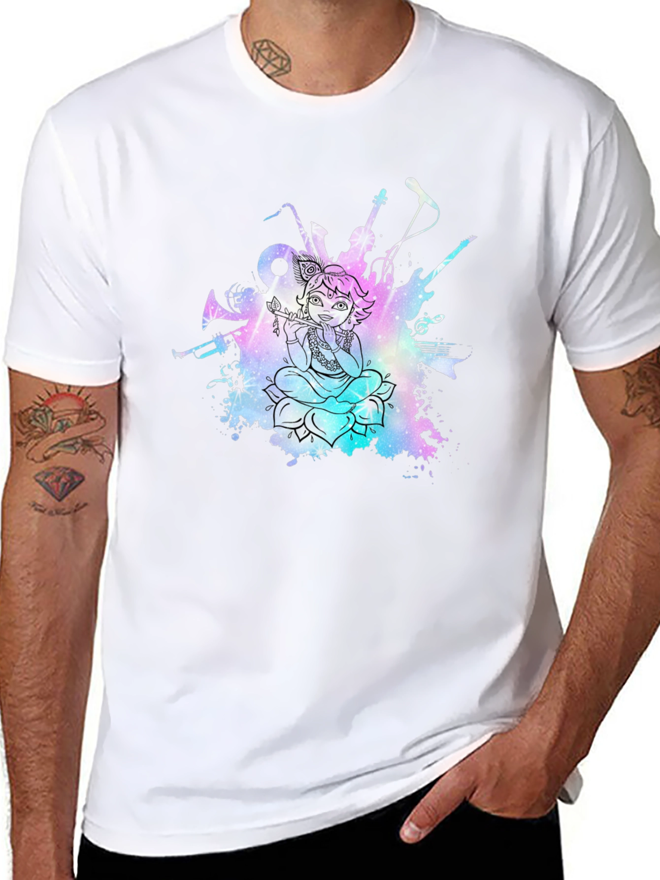 Musical Krishna Graphic T-Shirt
