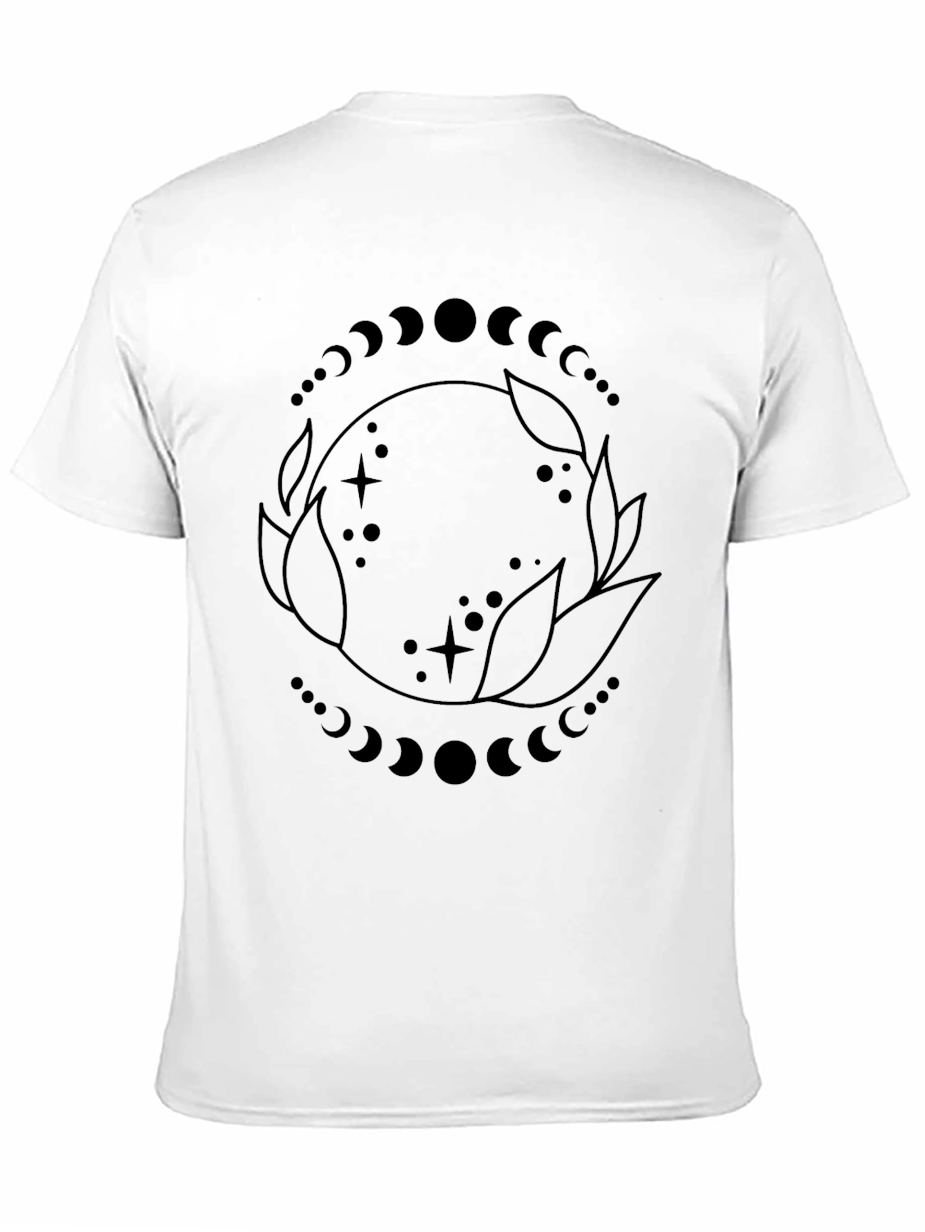 Lunar Phases Graphic Tee - Black Cotton Blend T-Shirt